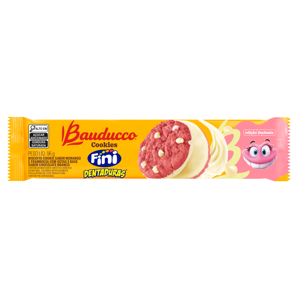 Biscoito Cookies Fini Dentaduras Bauducco Pacote 96g
