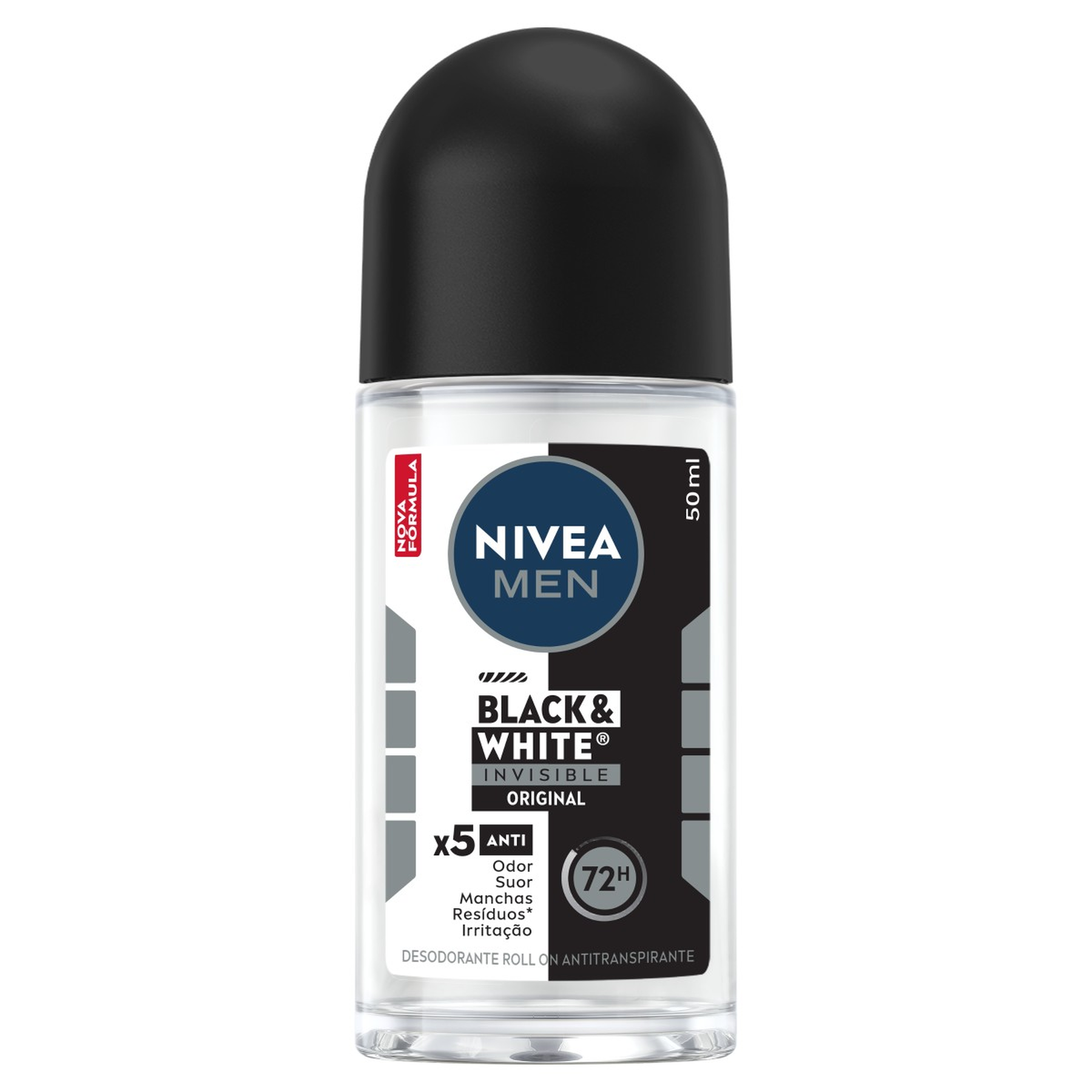 Desodorante Antitranspirante Roll-On Nivea Men Invisible for Black & White 50ml