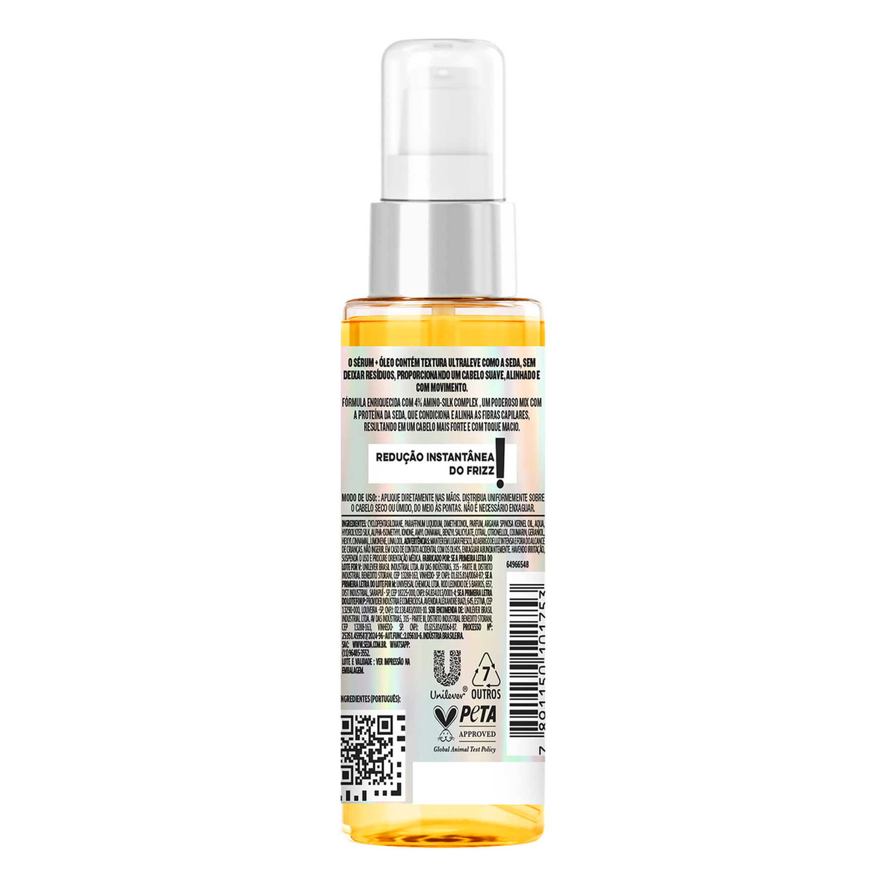 Sérum Óleo Tratamento Seda Toque de Seda Frasco 60ml Pump