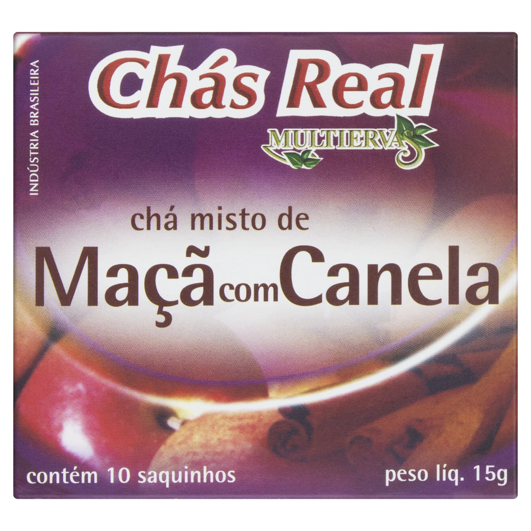 Ch&aacute; Ma&ccedil;&atilde; com Canela Real Multiervas Caixa 15g 10 Unidades&nbsp;