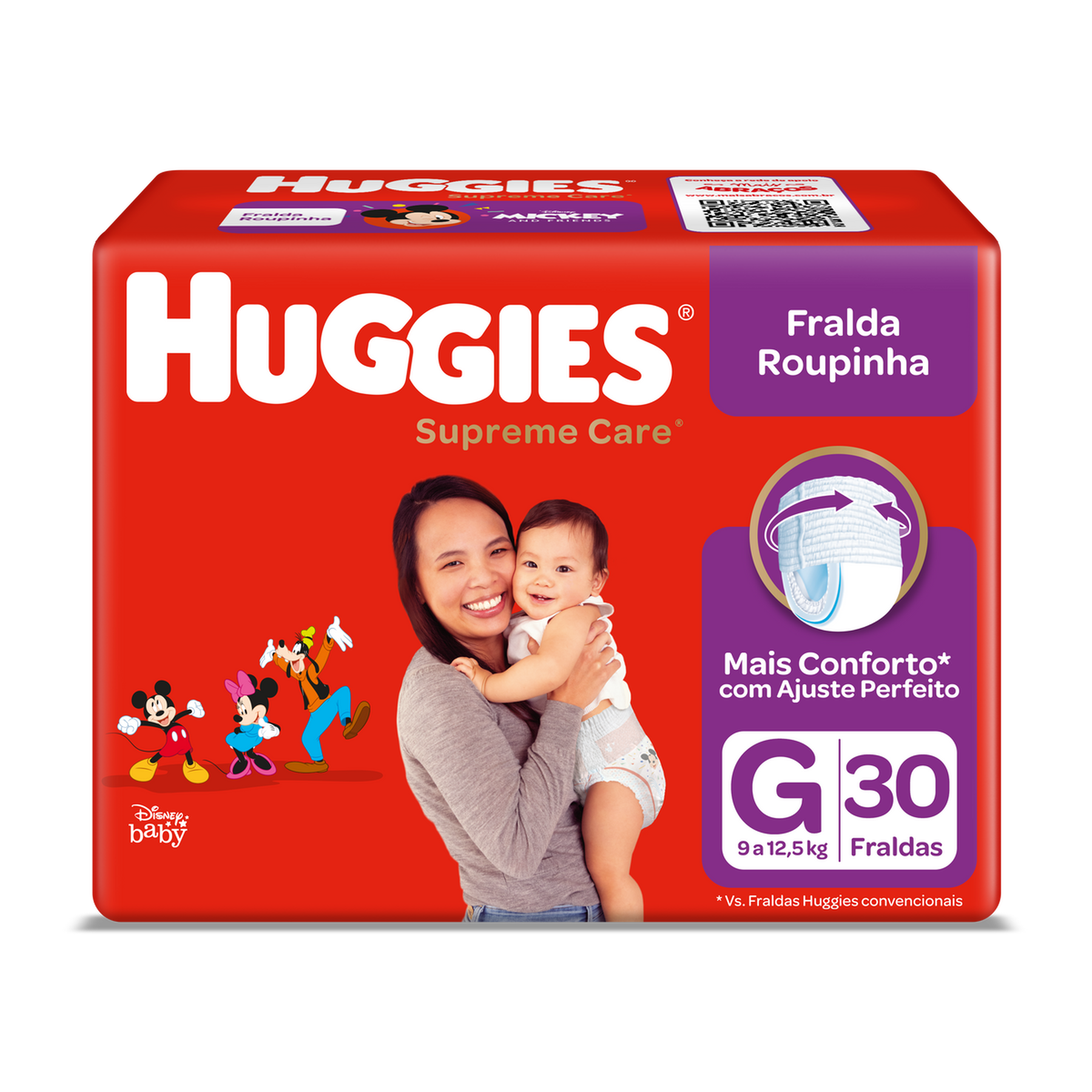 Fralda Descartável Infantil Roupinha Huggies Supreme Care G Pacote 30 Unidades