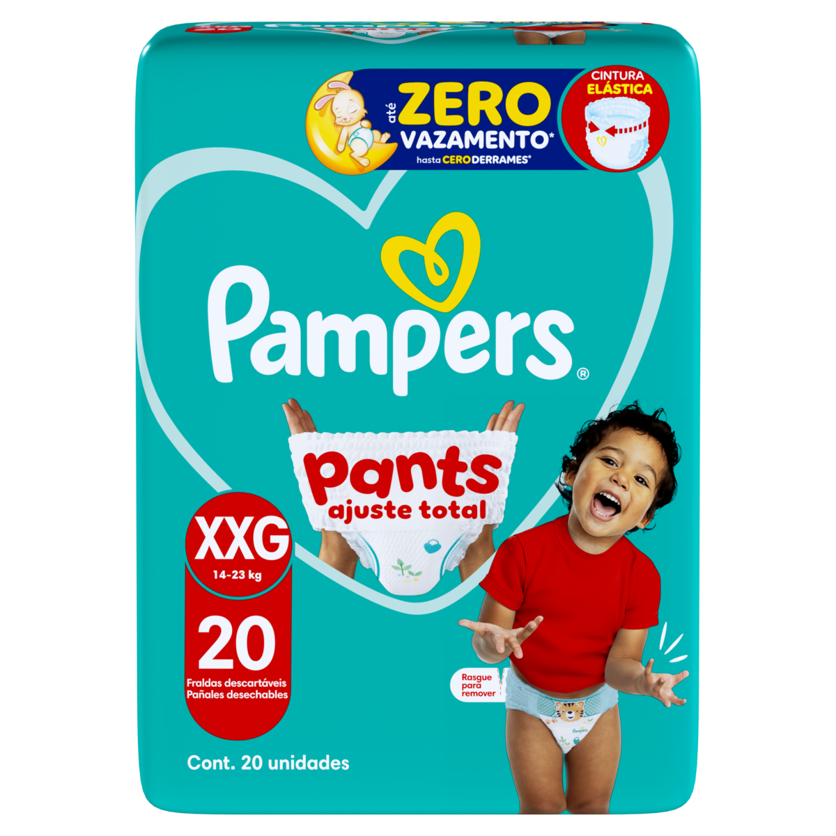 Fralda Descart&aacute;vel Infantil Pants Ajuste Total Pampers XXG Pacote C/20 Unidades