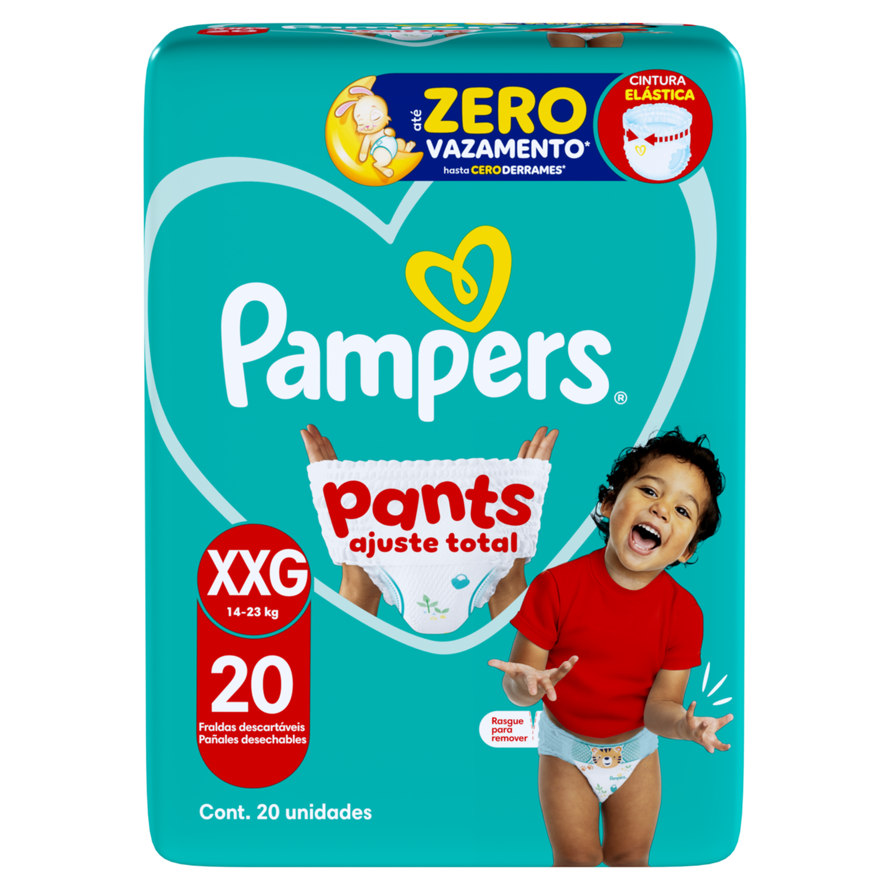 Fralda Descart&aacute;vel Infantil Pants Ajuste Total Pampers XXG Pacote C/20 Unidades