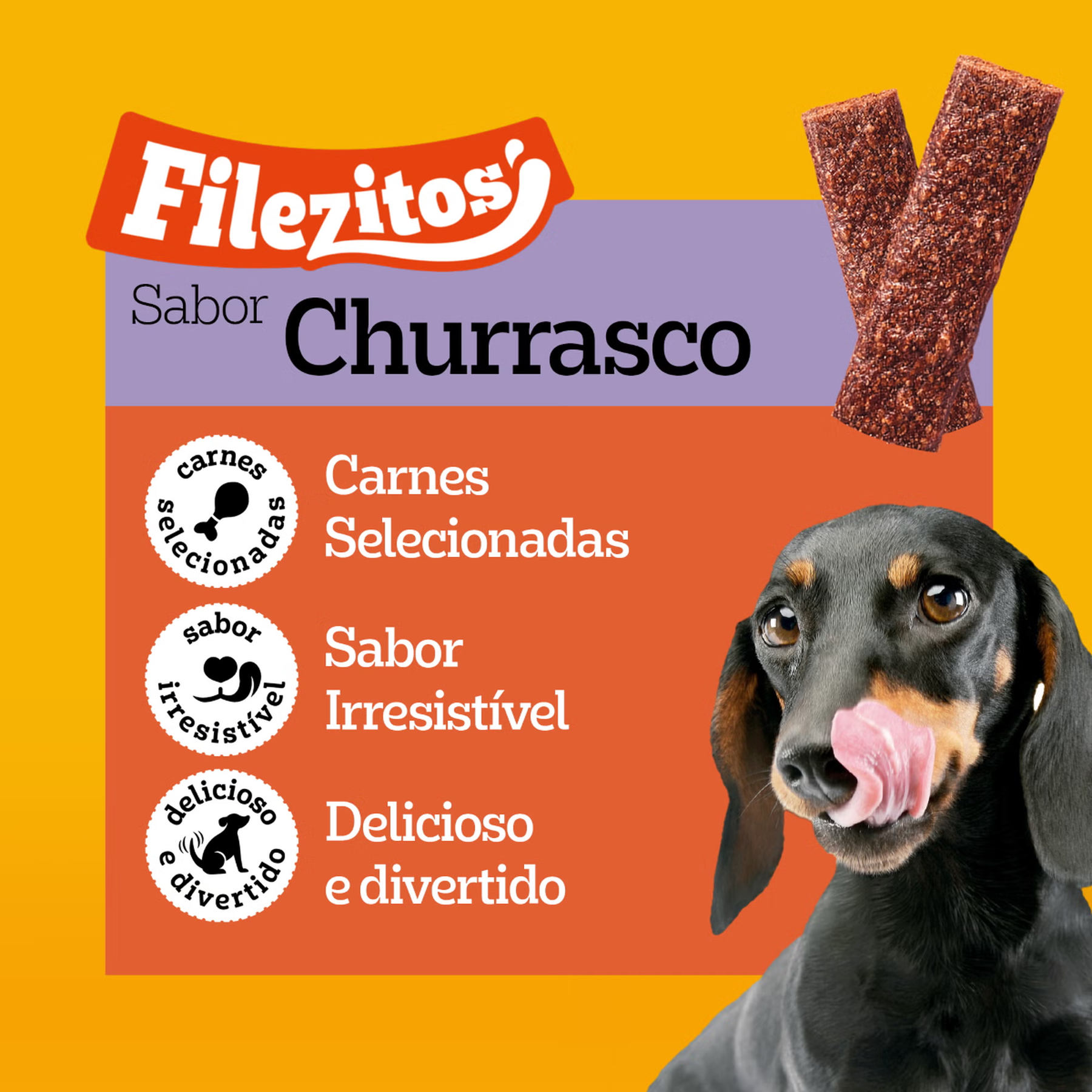 Bifinho para C&atilde;es Adultos Churrasco Filezitos Pedigree Pacote 60g