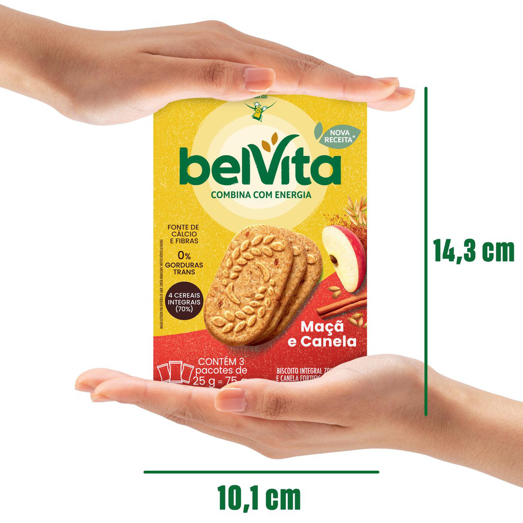 Biscoito Integral Ma&ccedil;&atilde; & Canela Belvita Caixa 75g 3 Unidades