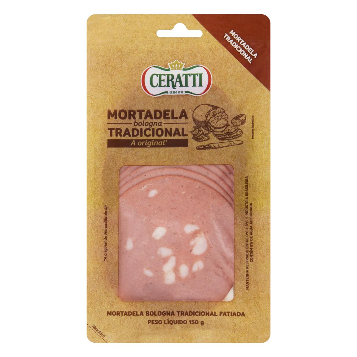 Mortadela Bologna Tradicional Fatiada Ceratti 150g