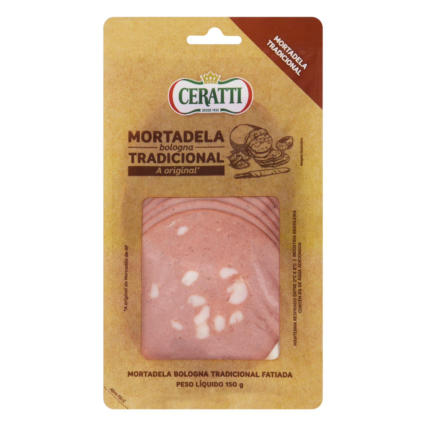 Mortadela Bologna Tradicional Fatiada Ceratti 150g