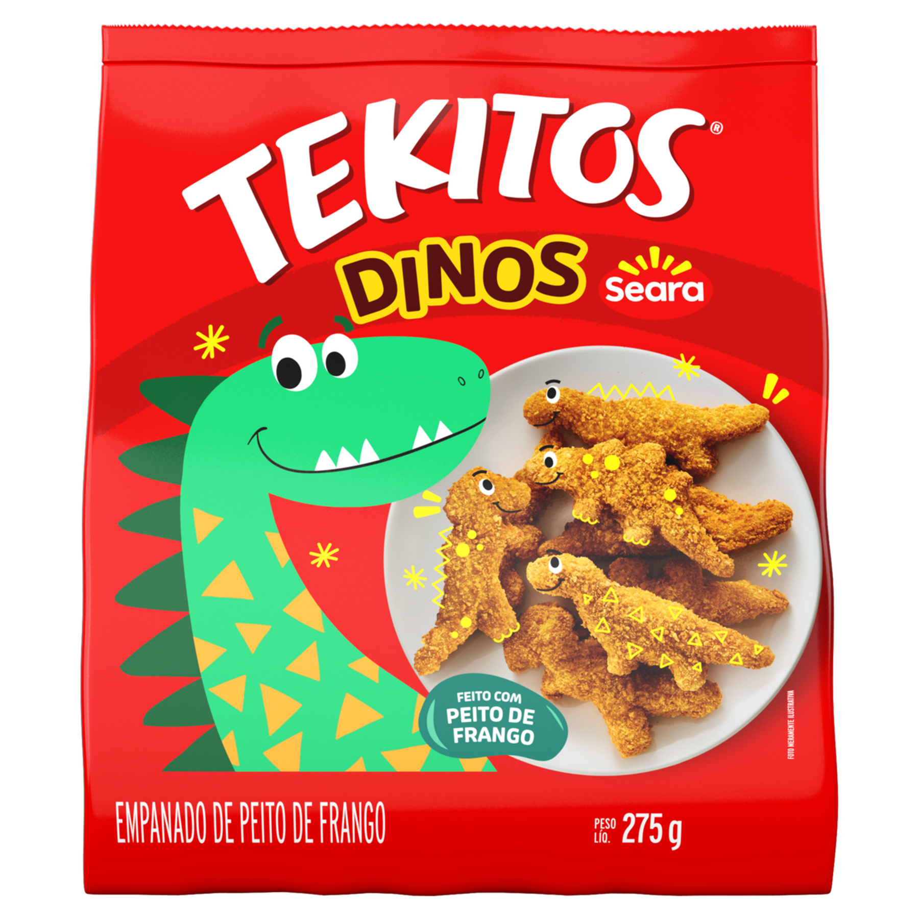 Empanado de Frango Tekitos Dinos Seara Pacote 275g