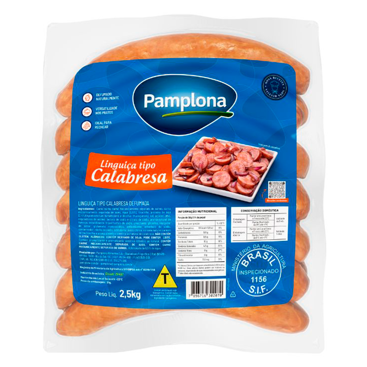 Lingui&ccedil;a Calabresa Pamplona aprox. 840g