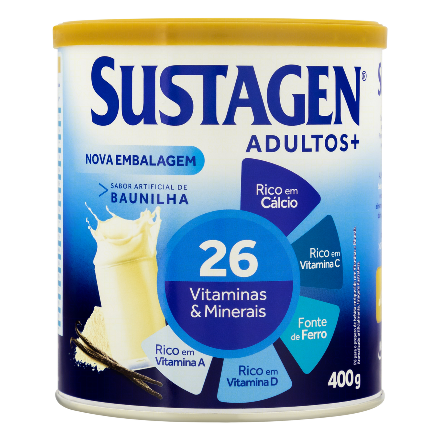 Complemento Alimentar Baunilha Sustagen Adultos+ Lata 400g