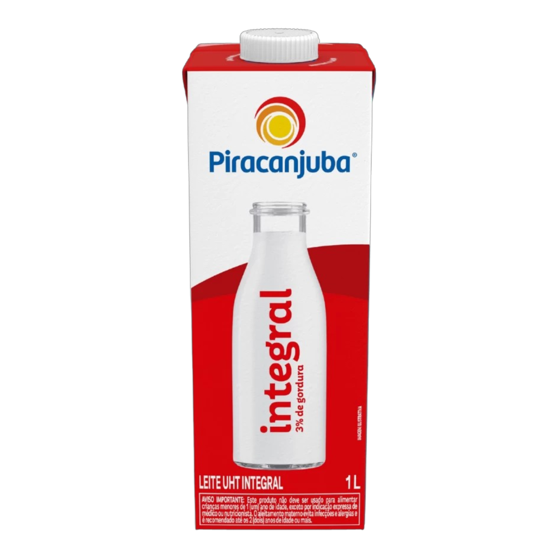 Leite UHT Integral Piracanjuba Caixa com Tampa 1l