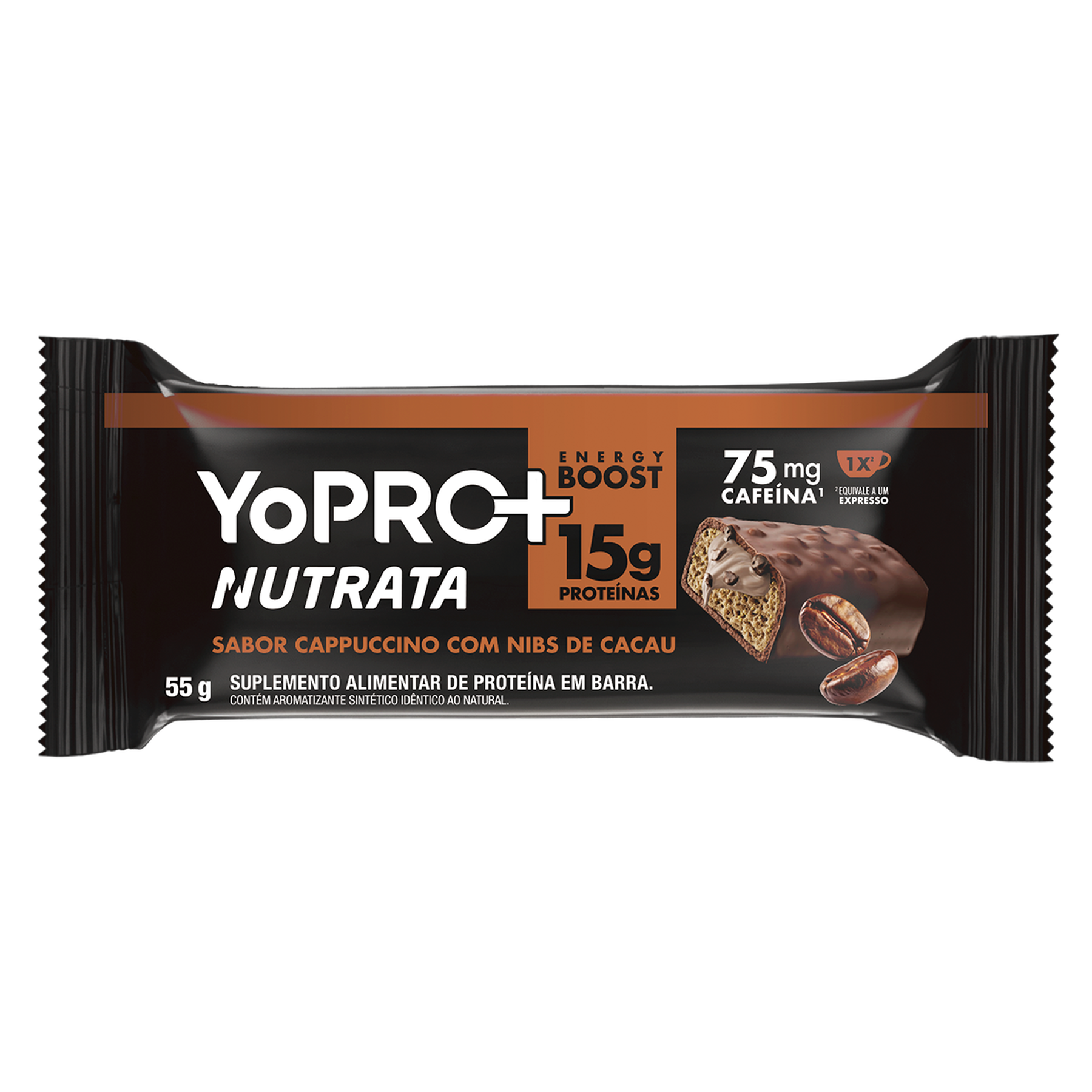 Barra Prote&iacute;na Capuccino com Nibs de Cacau YoPro Nutrata Pacote 55g
