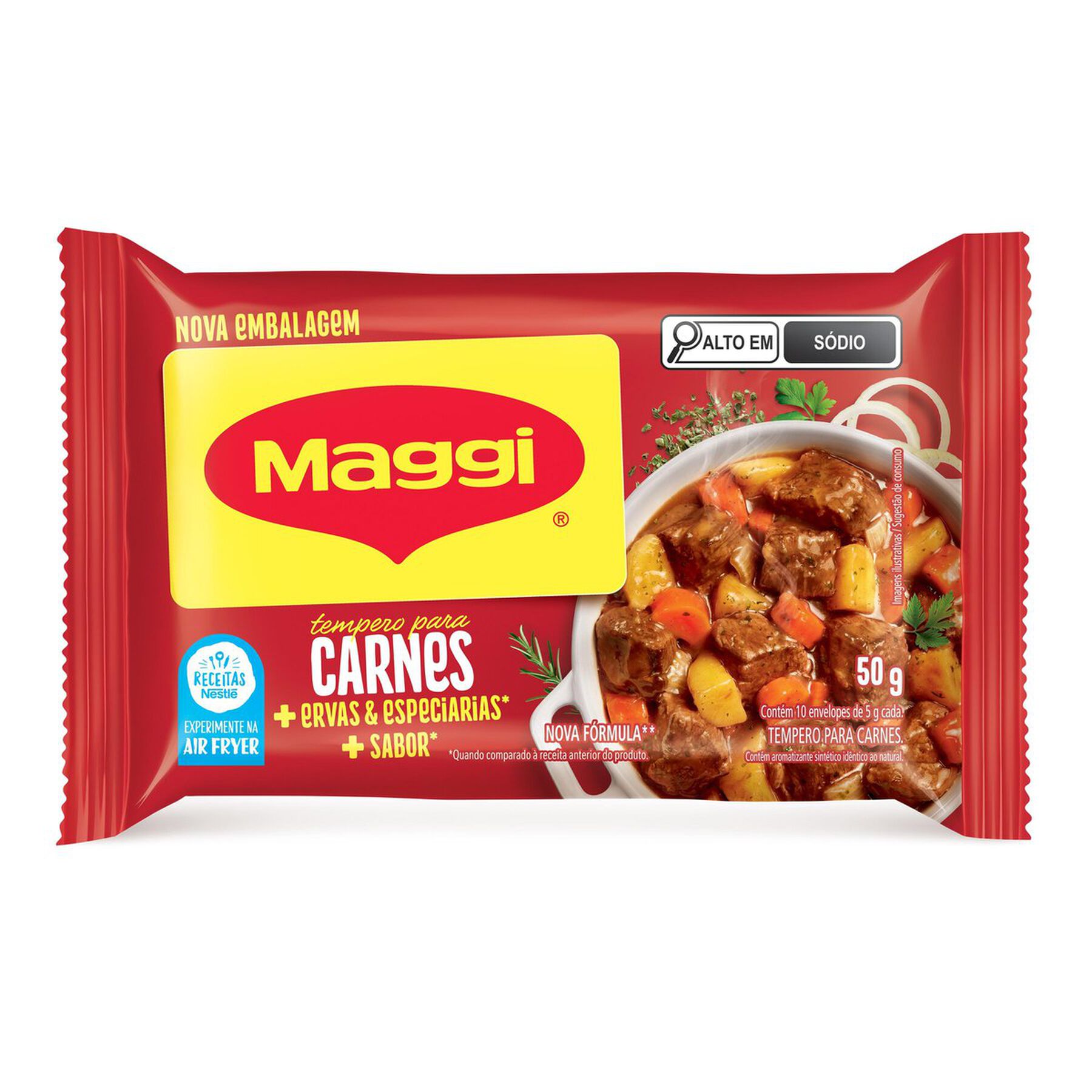 Tempero para Carnes Maggi Tempero e Sabor Pacote 50g C/10 Unidades&nbsp;