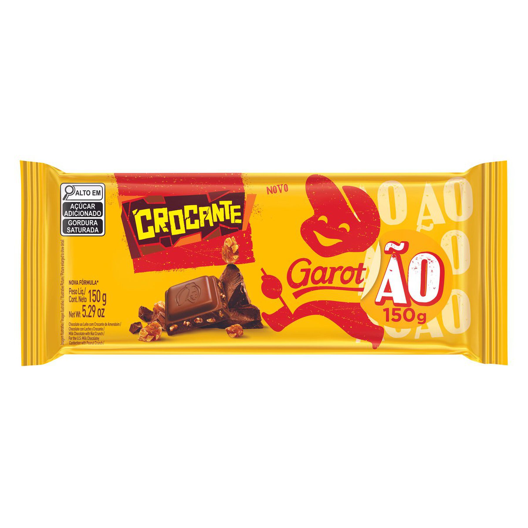 Chocolate ao Leite Crocante Garoto Pacote 150g&nbsp;