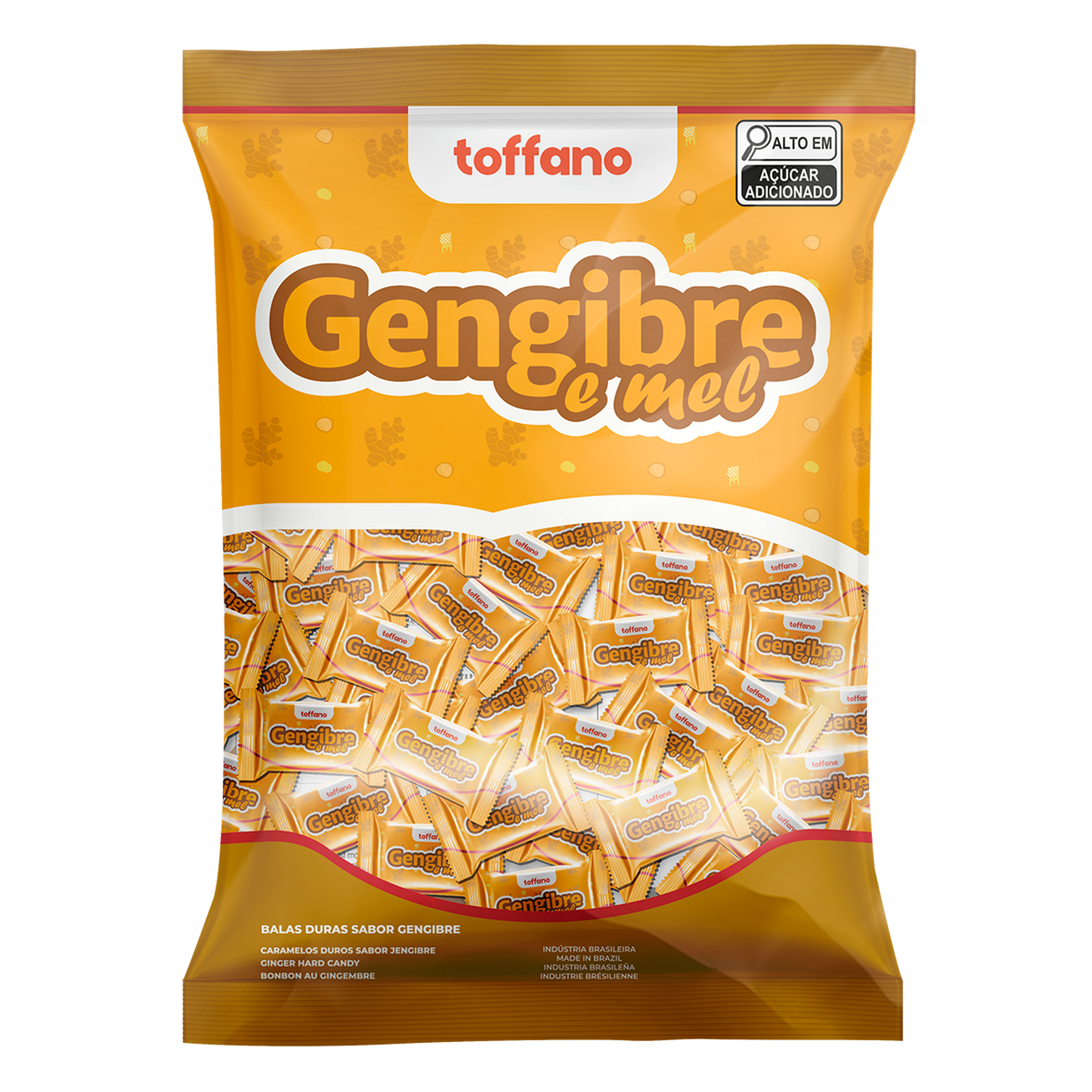Bala Gengibre e Mel Toffano Pacote 100g