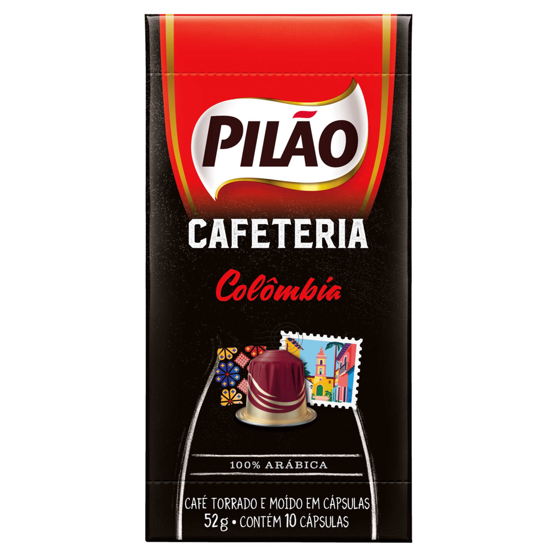Caf&eacute; em C&aacute;psula Torrado e Mo&iacute;do Cafeteria Col&ocirc;mbia Pil&atilde;o Caixa 52g C/10 Unidades