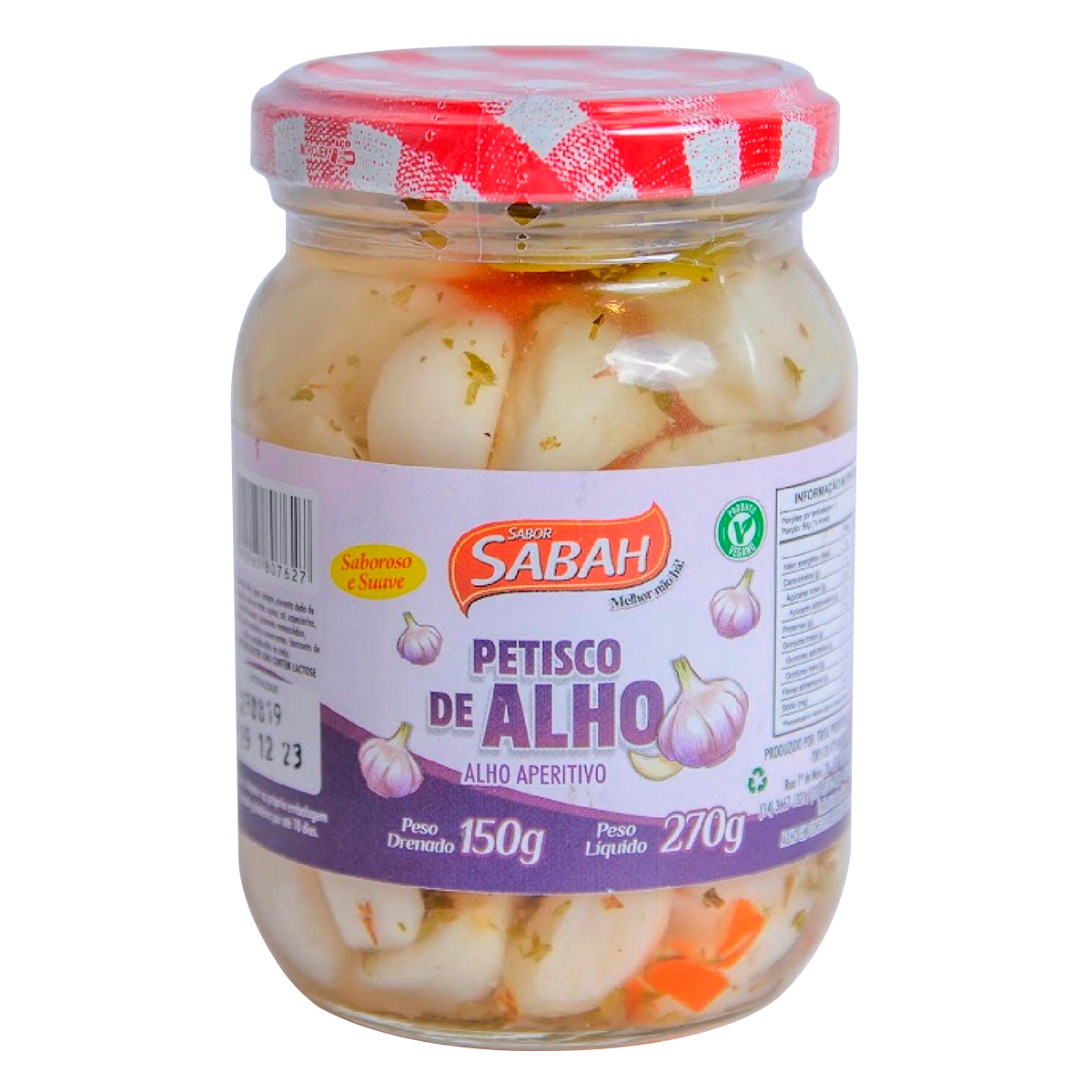 Petisco de Alho Sabah Vidro 270g