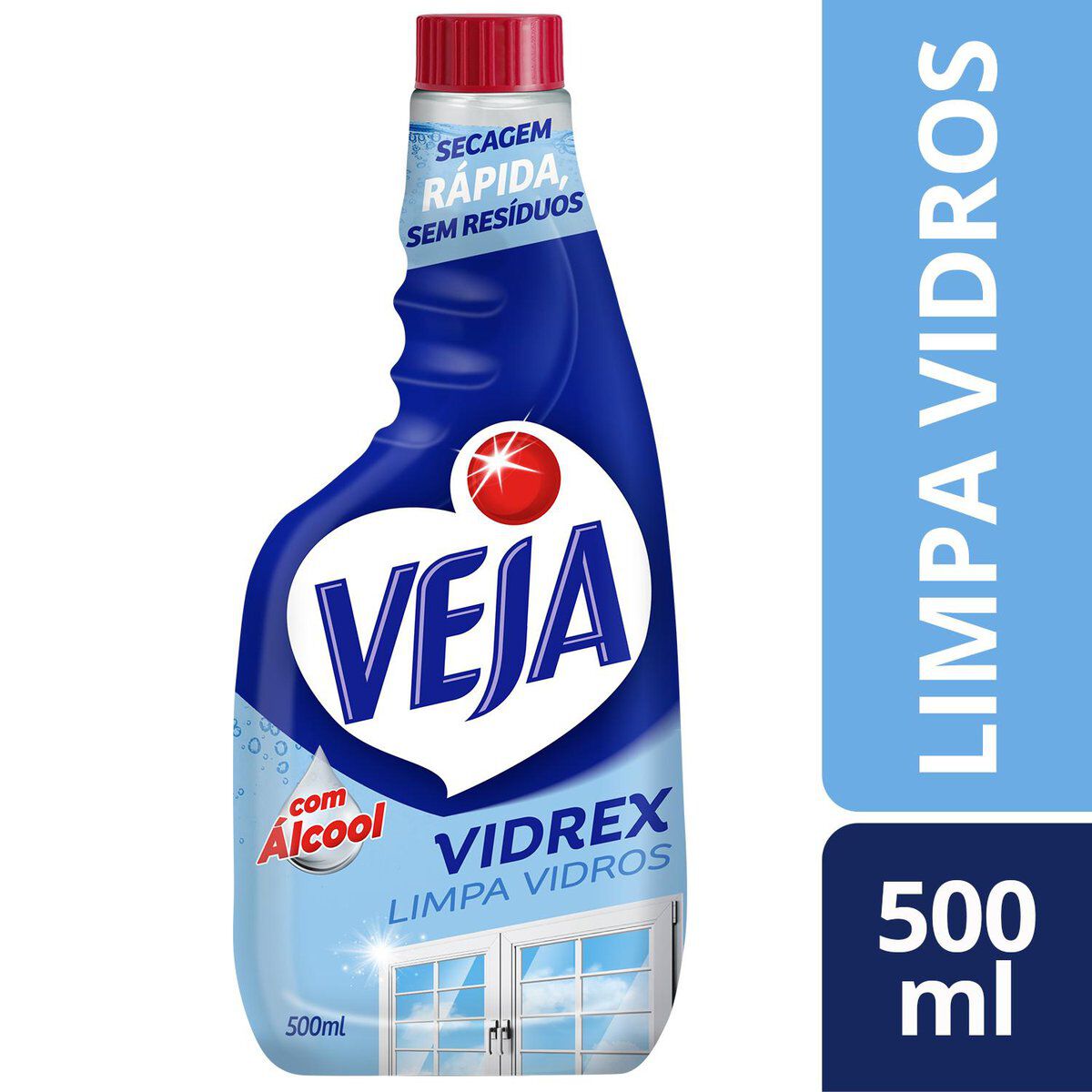 Limpa-Vidro L&iacute;quido Veja Vidrex Frasco 500ml Refil