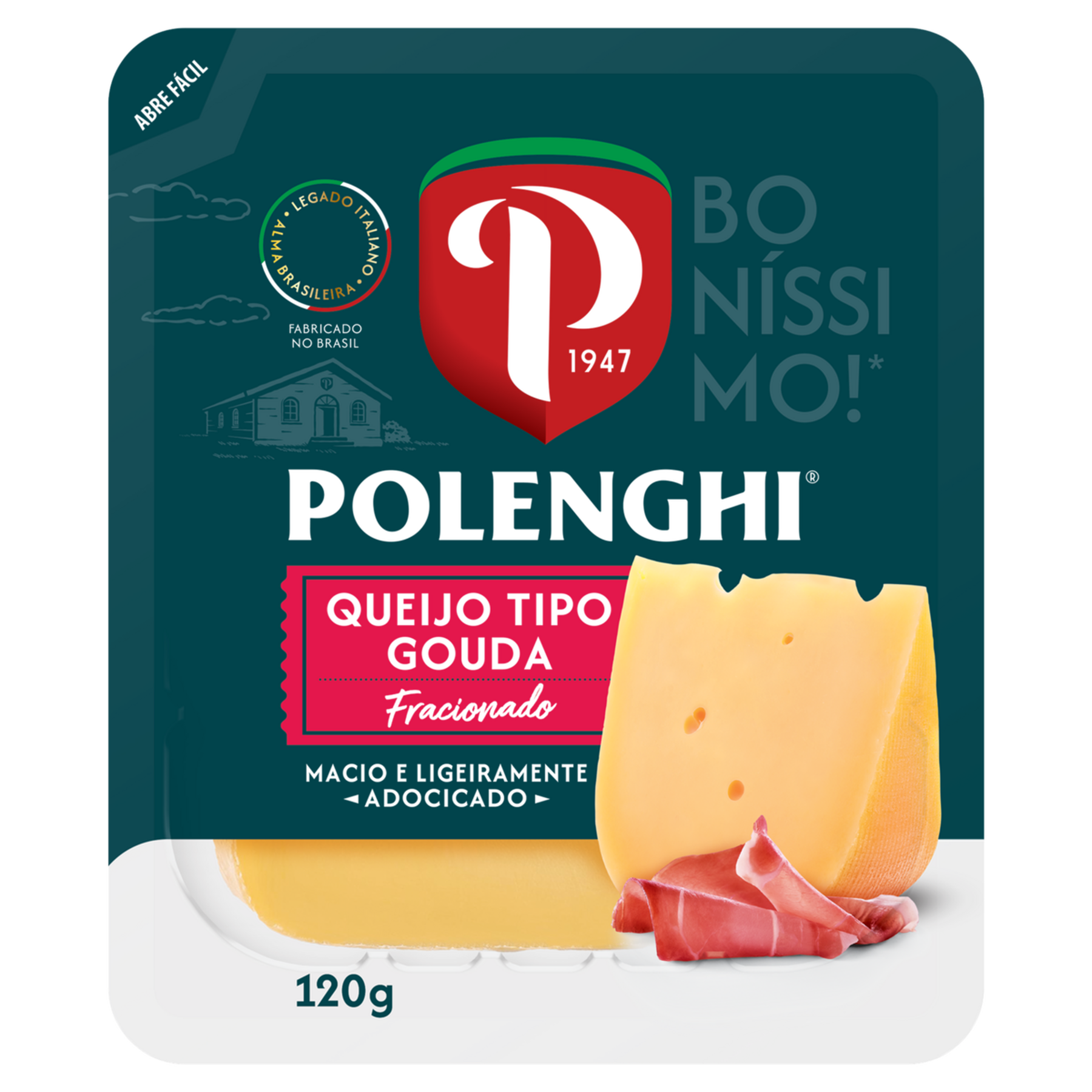 Queijo Gouda Fracionado Polenghi Pe&ccedil;a 120g