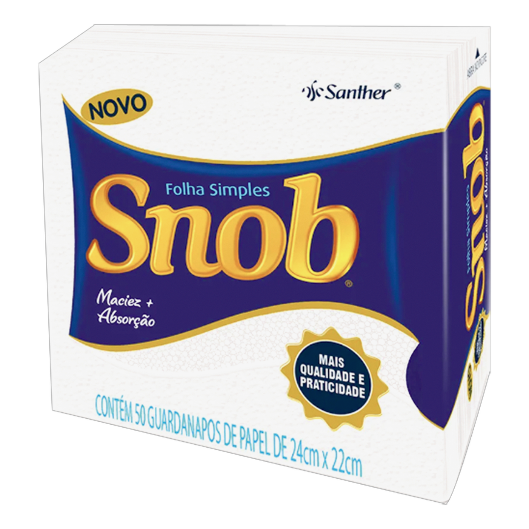 Guardanapo de Papel Snob Branco Pequeno 50