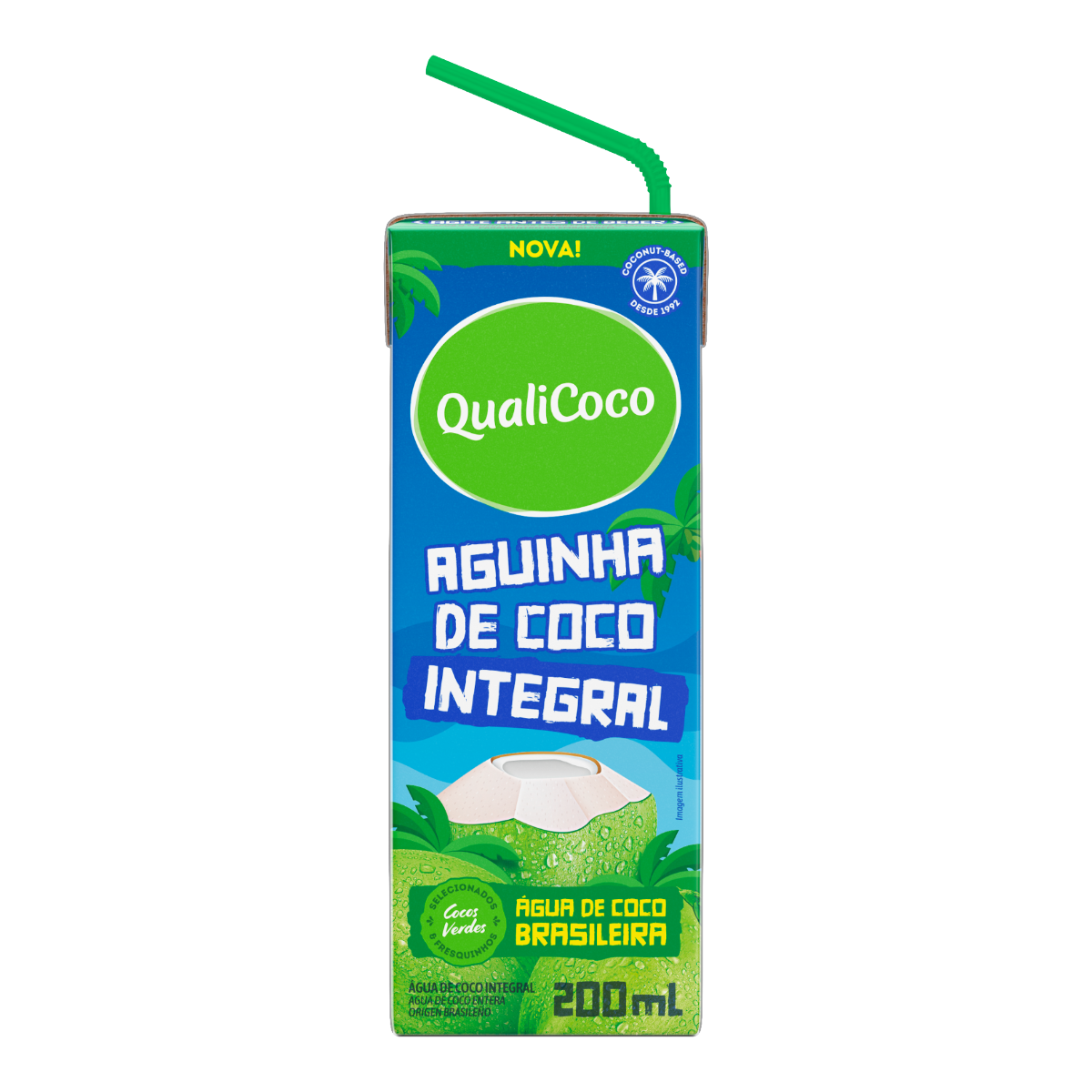 &Aacute;gua de Coco Integral QualiCoco Caixa 200ml