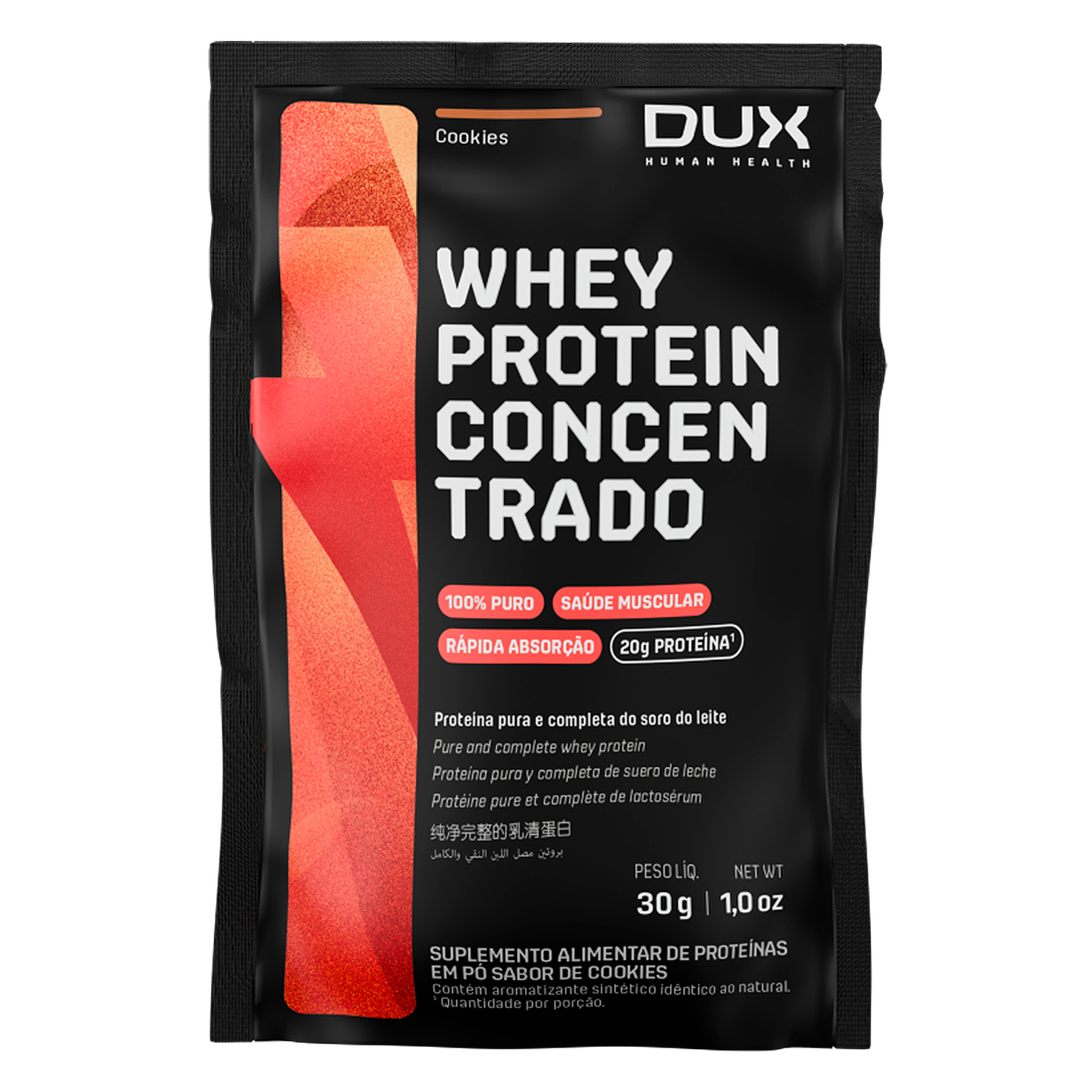 Whey Protein Concentrado Concentrado Cookies Dux Human Health Pacote 30g