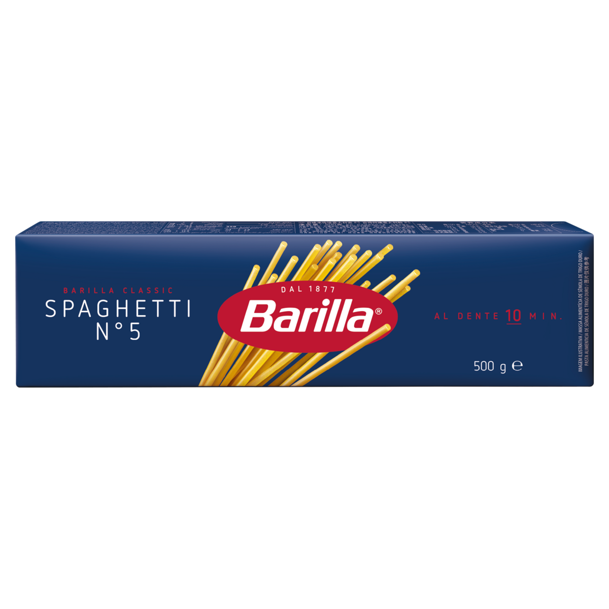 Macarr&atilde;o de S&ecirc;mola de Trigo Duro Spaghetti 5 Barilla Classic Caixa 500g