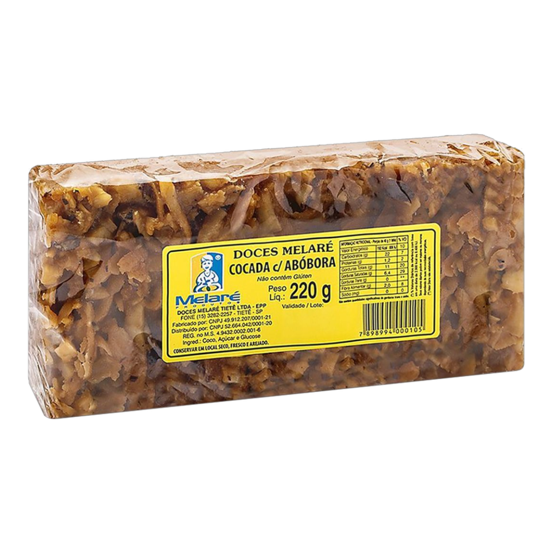 Cocada com Ab&oacute;bora Doces Melar&eacute; 220g