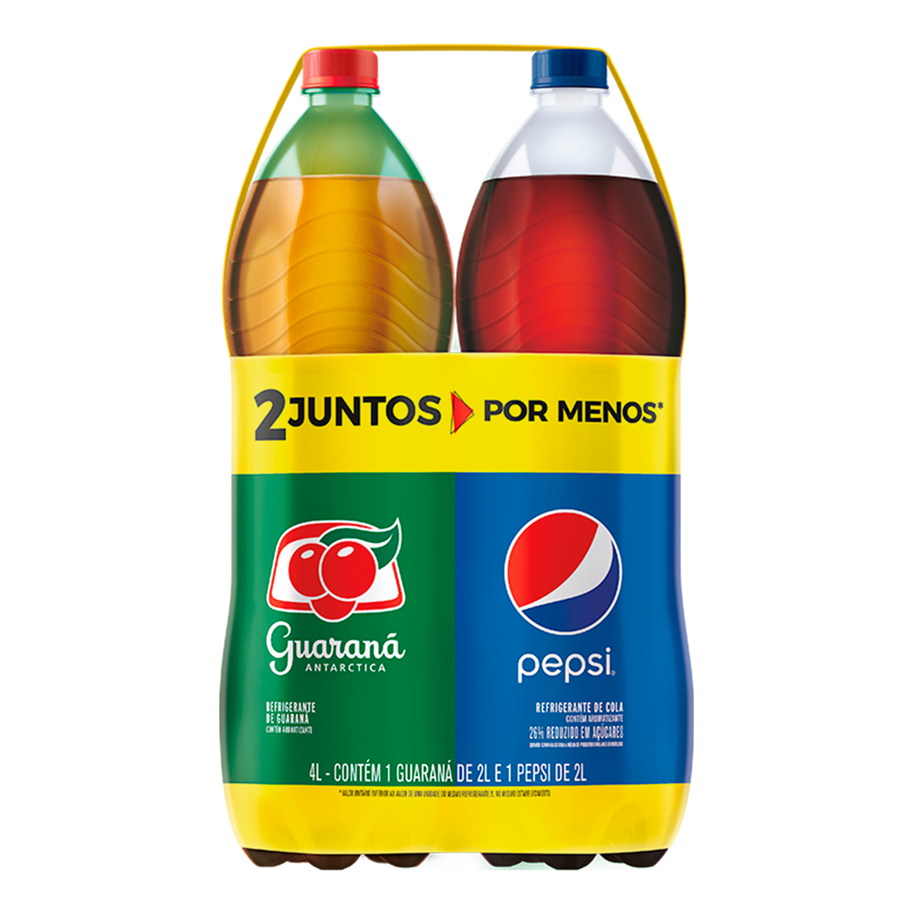 Refrigerante Guaran&aacute; Antarctica 2l + Cola Pepsi 2l