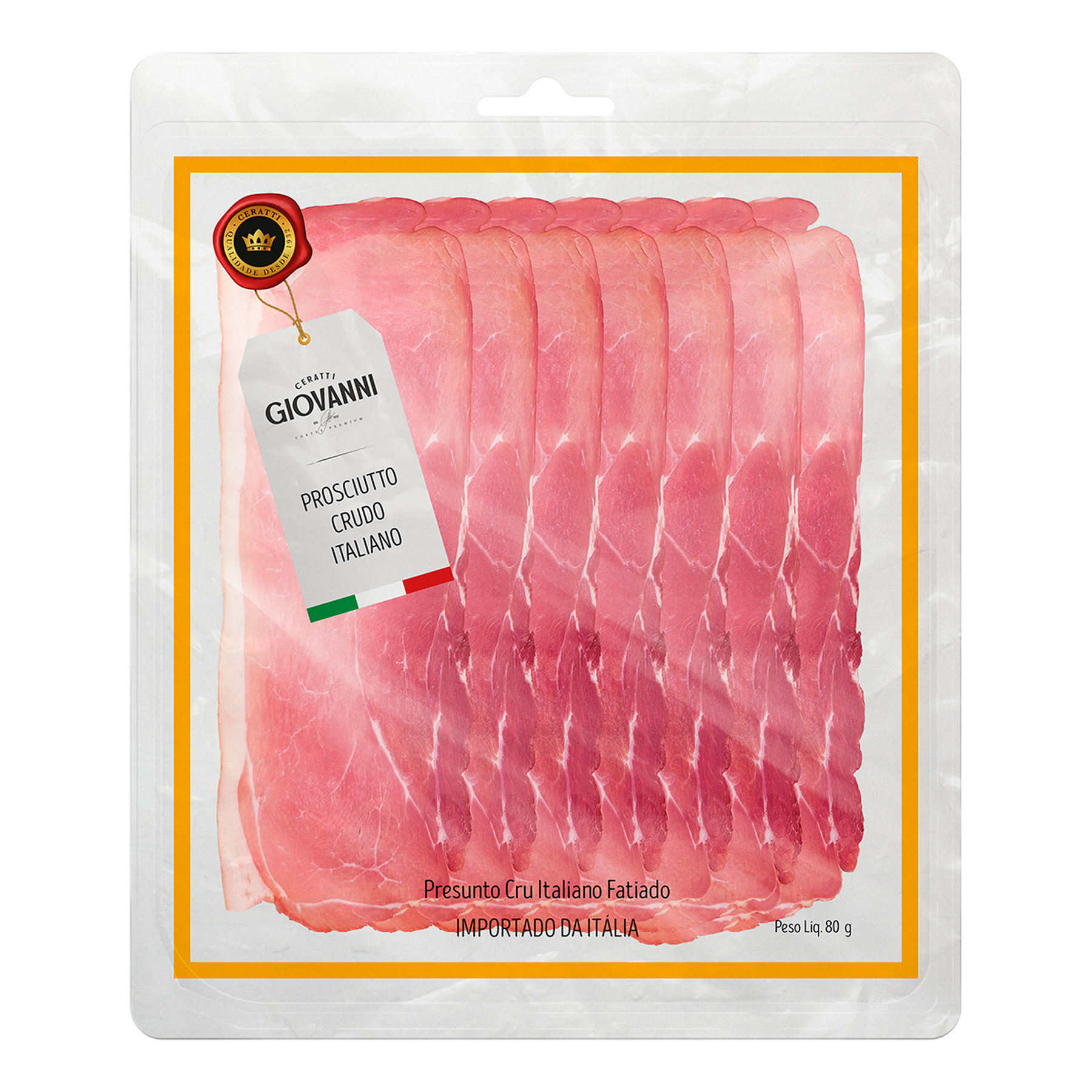 Presunto Cru Italiano Fatiado Ceratti 80g