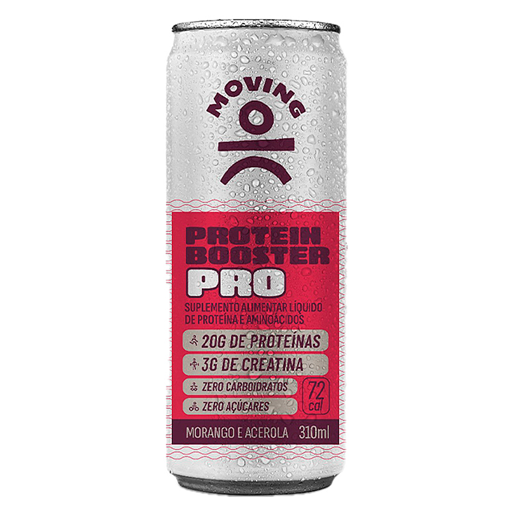 Suplemento Líquido Morango e Acerola 20g Protein Booster Pro Moving Lata 310ml