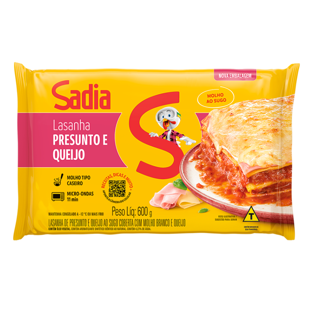 Lasanha Presunto e Queijo Sadia 600g