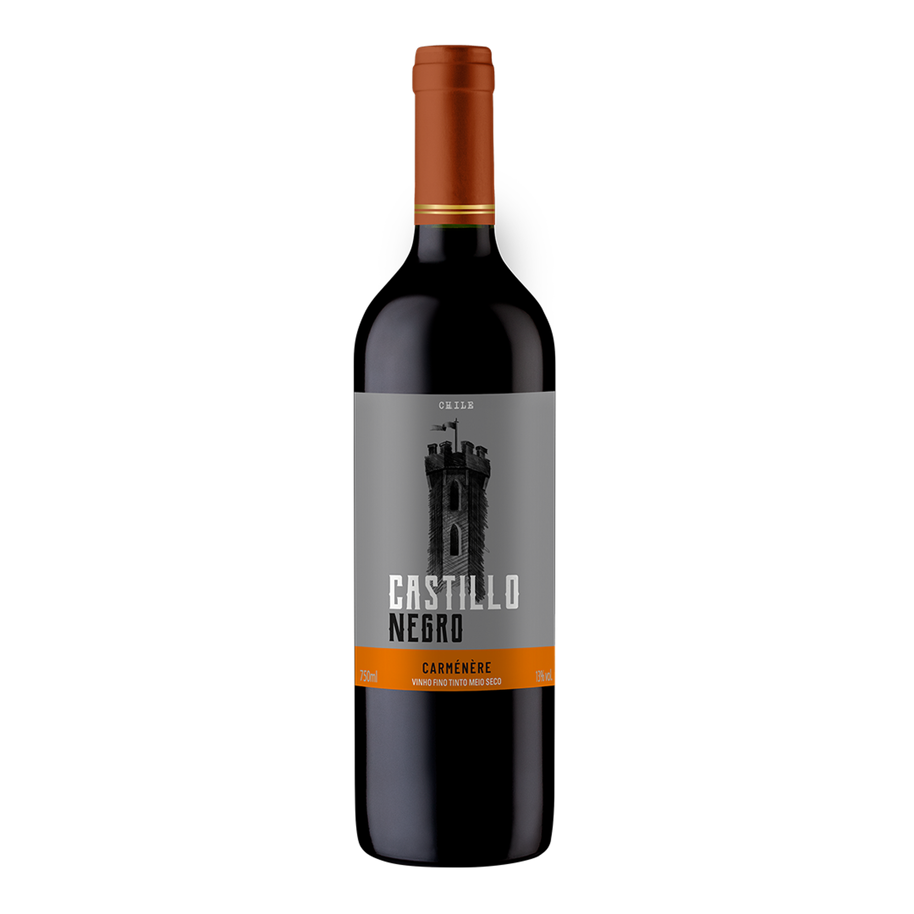Vinho Tinto Carm&eacute;n&egrave;re Castillo Negro Garrafa 750ml