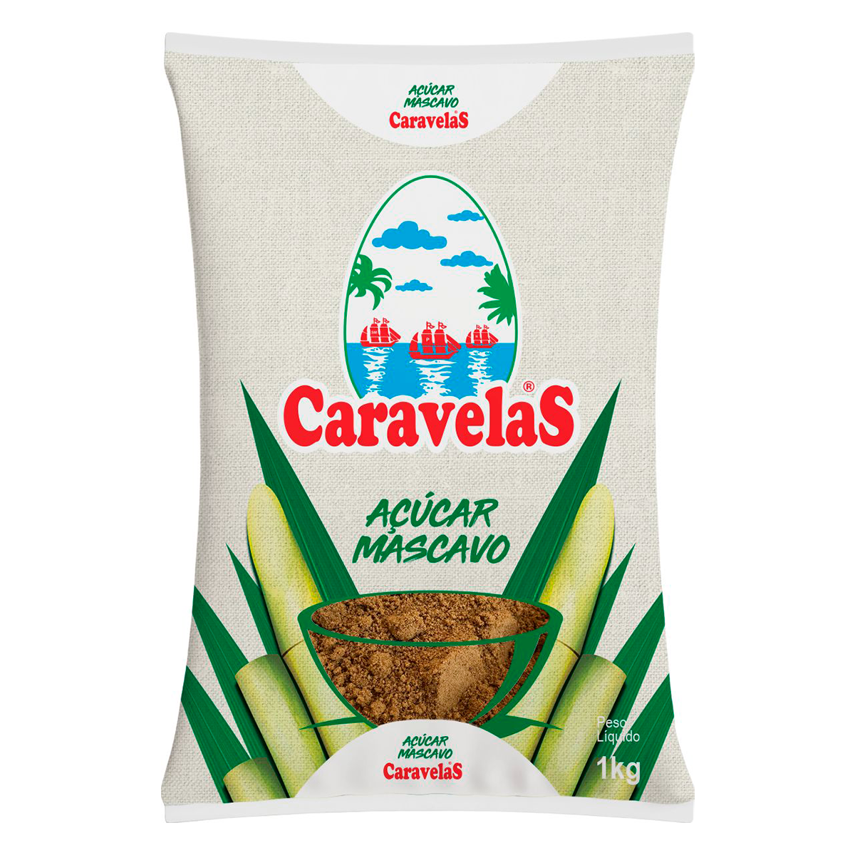 A&ccedil;&uacute;car Mascavo Caravelas Pacote 1kg