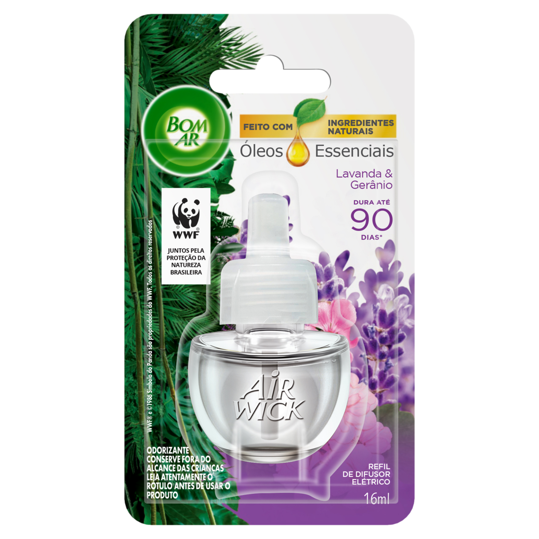 Odorizador de Ambiente Lavanda & Ger&acirc;nio Bom Ar Air Wick Blister 16ml Refil