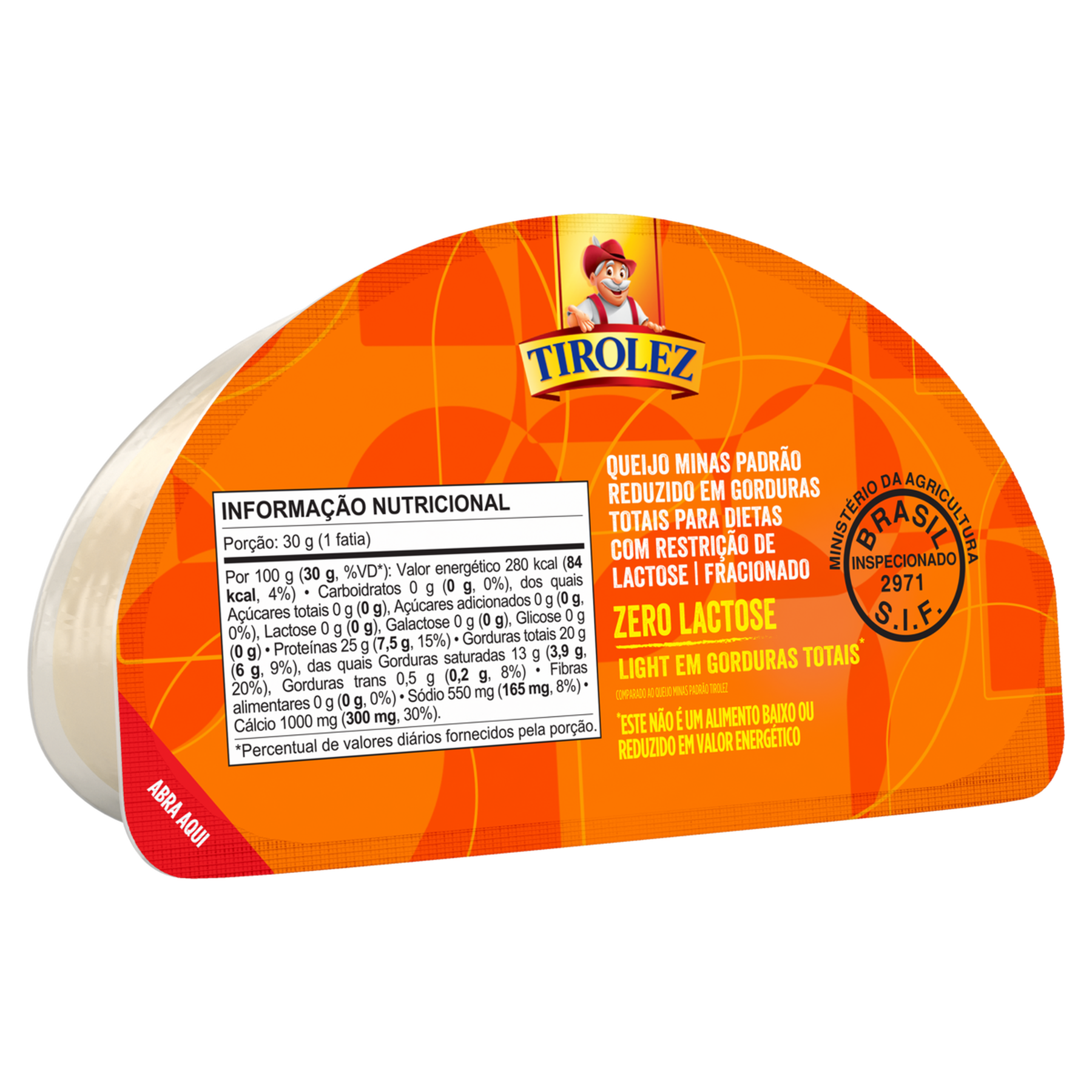 Queijo Minas Padrão Zero Lactose Tirolez aprox. 380g