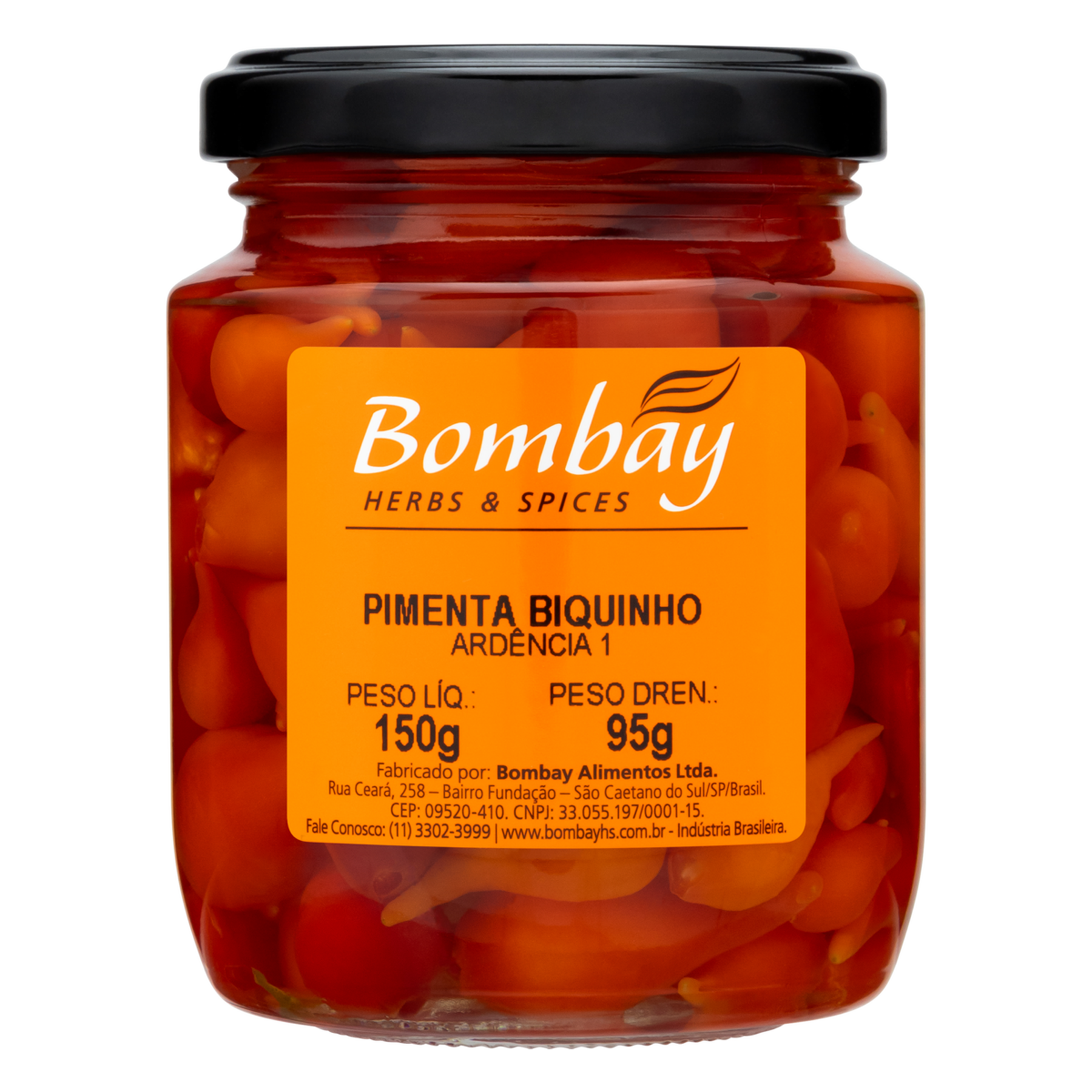Pimenta Biquinho em Conserva Bombay Vidro 95g