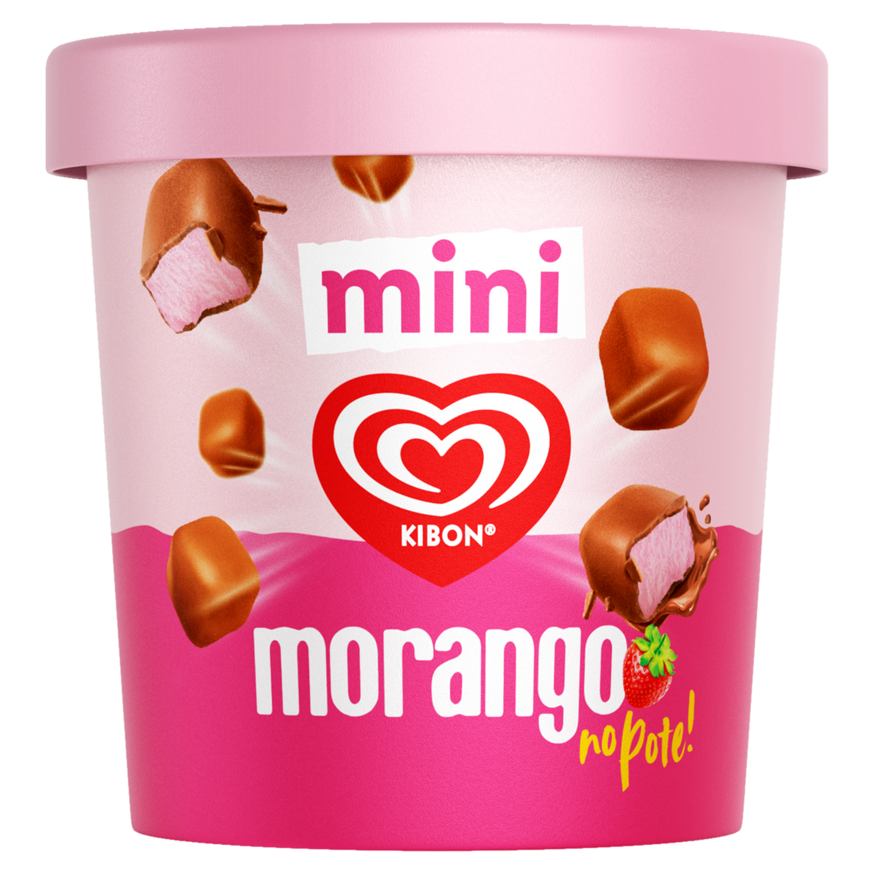 Mini Sorvete Morango Kibon Pote 184g