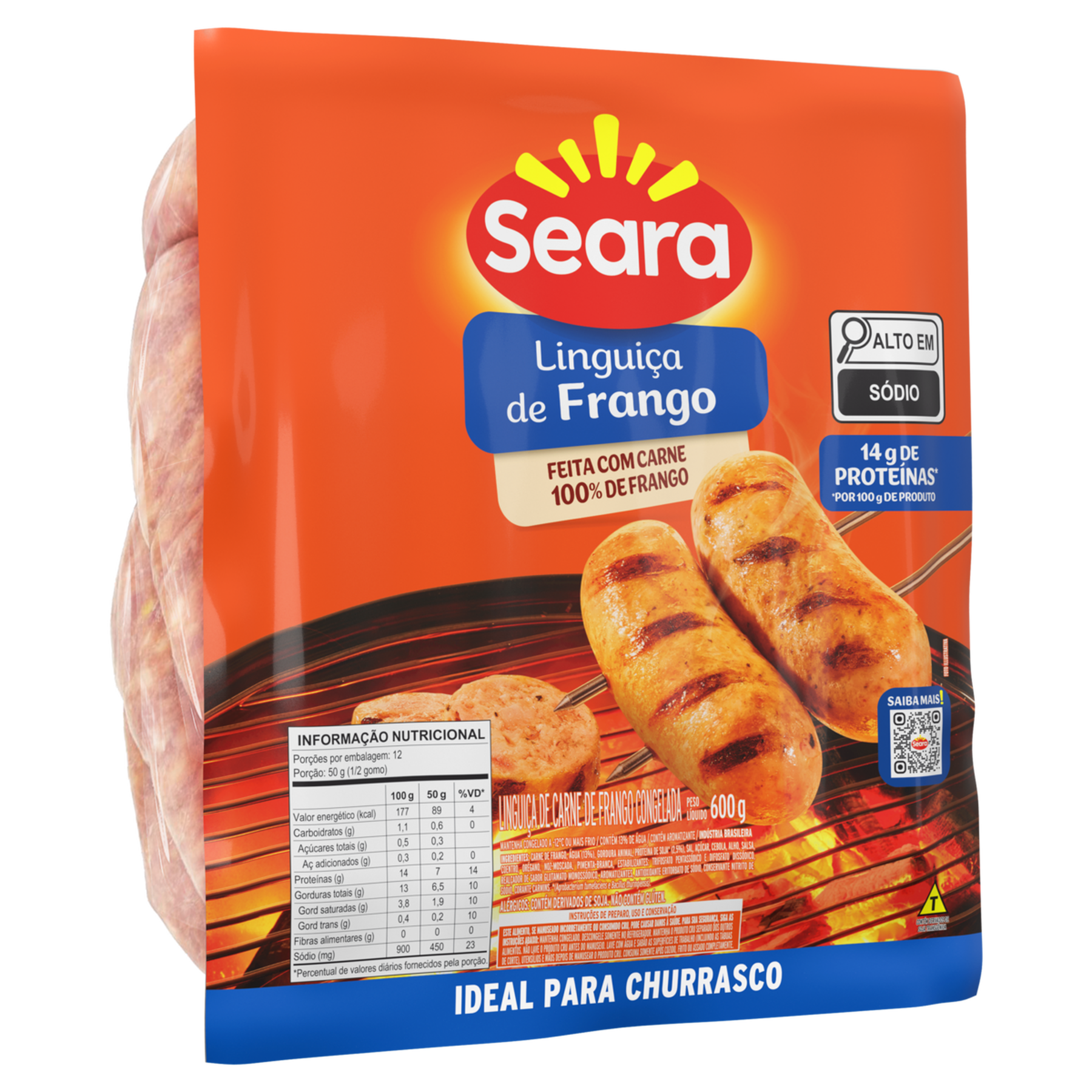 Lingui&ccedil;a de Frango Seara Pacote 600g
