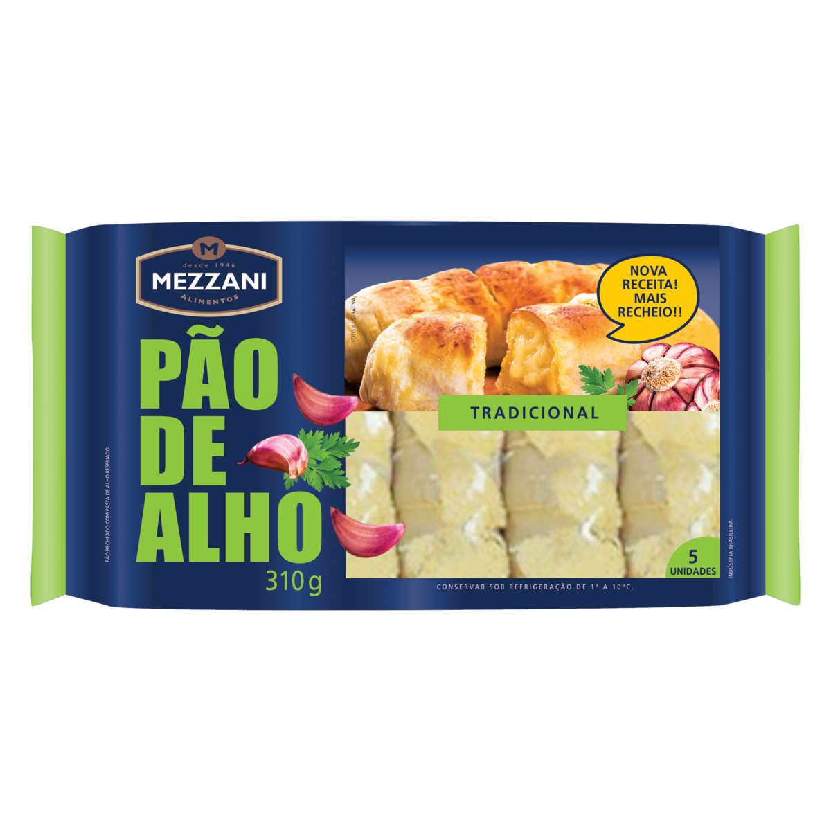 P&atilde;o de Alho Tradicional Mezzani Pacote 310g