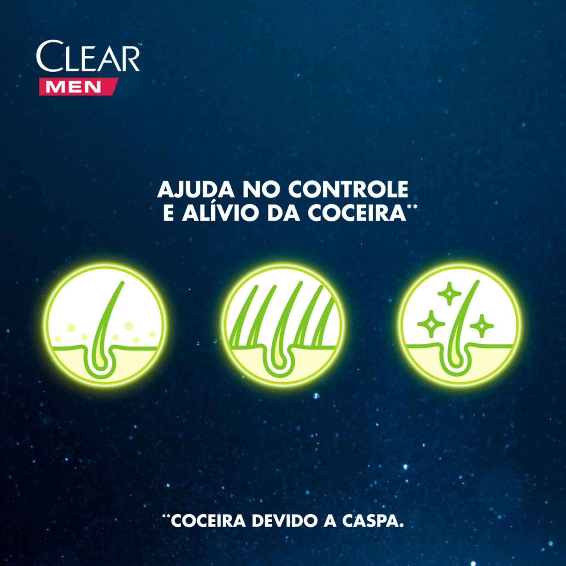 Shampoo Anticaspa Clear Men Controle e Al&iacute;vio da Coceira Frasco 400ml