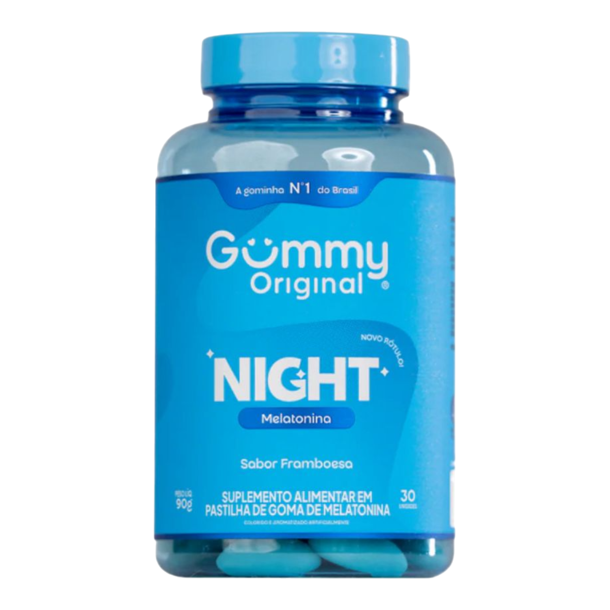 Suplemento Alimentar em Pastilhas de Goma Night Melatonina Frasco Gummy Pote 90g
