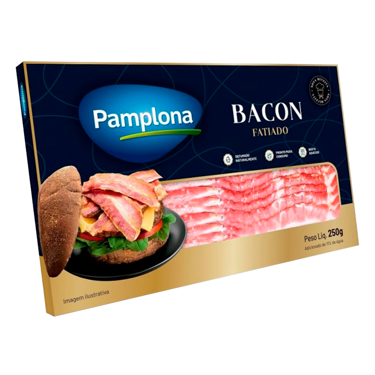 Bacon Fatiado Pamplona Caixa 250g&nbsp;