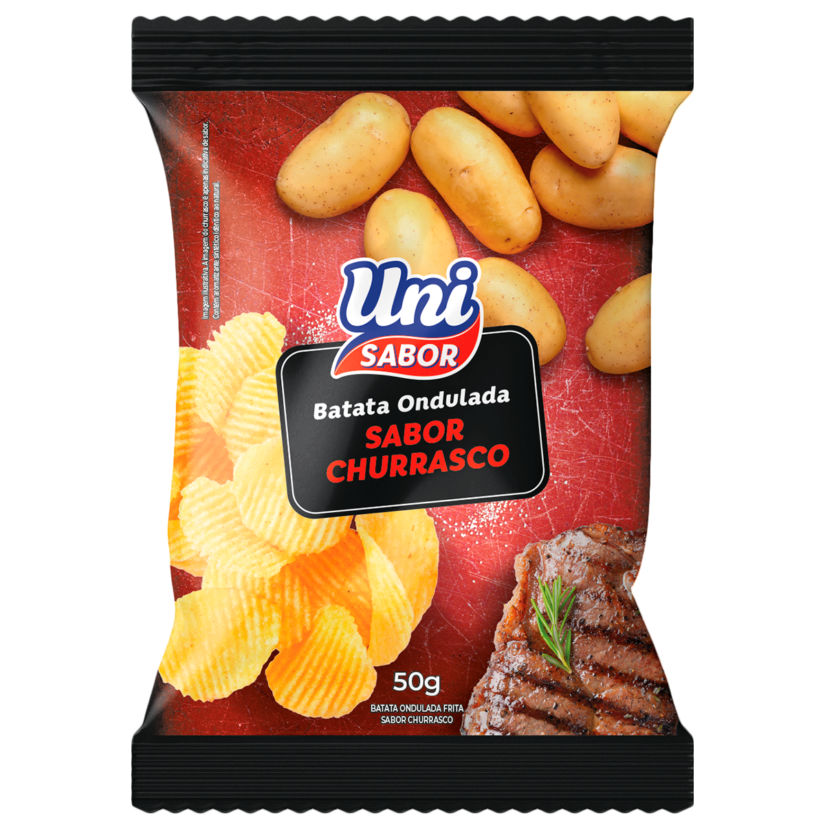 Batata Ondulada Churrasco Uni Sabor 50g