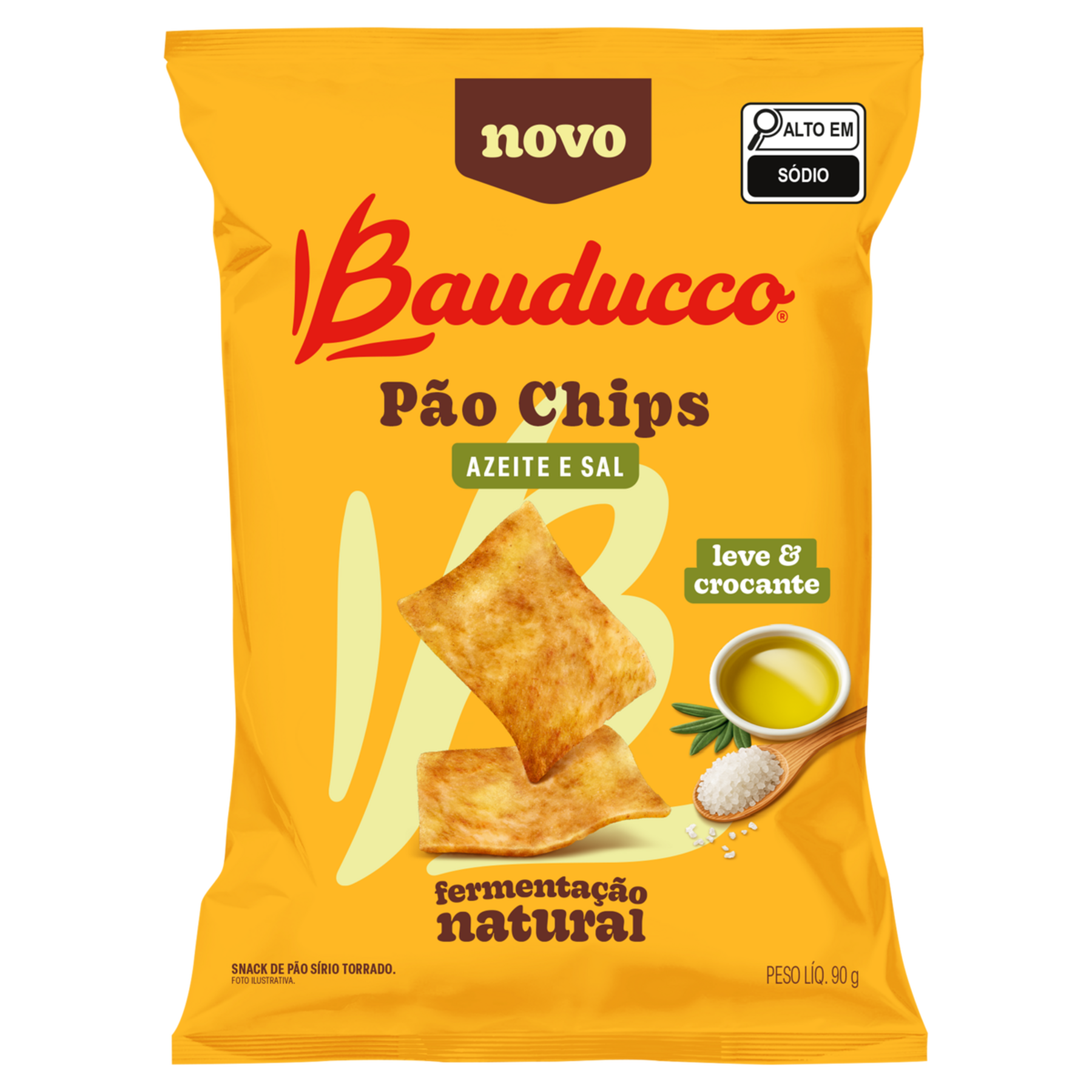 P&atilde;o Chips Azeite e Sal Bauducco Pacote 90g