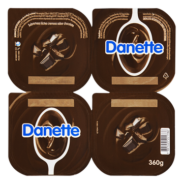 Sobremesa Láctea Chocolate Danette Bandeja 360g 4 Unidades