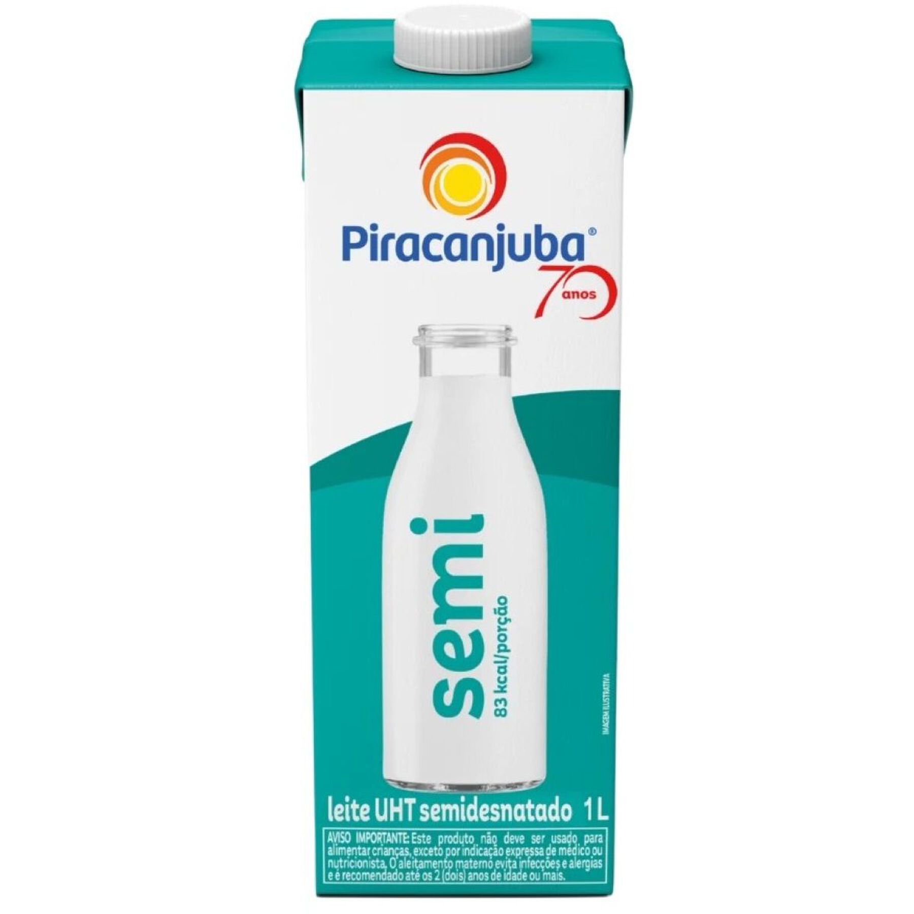Leite UHT Semidesnatado Piracanjuba Caixa 1l