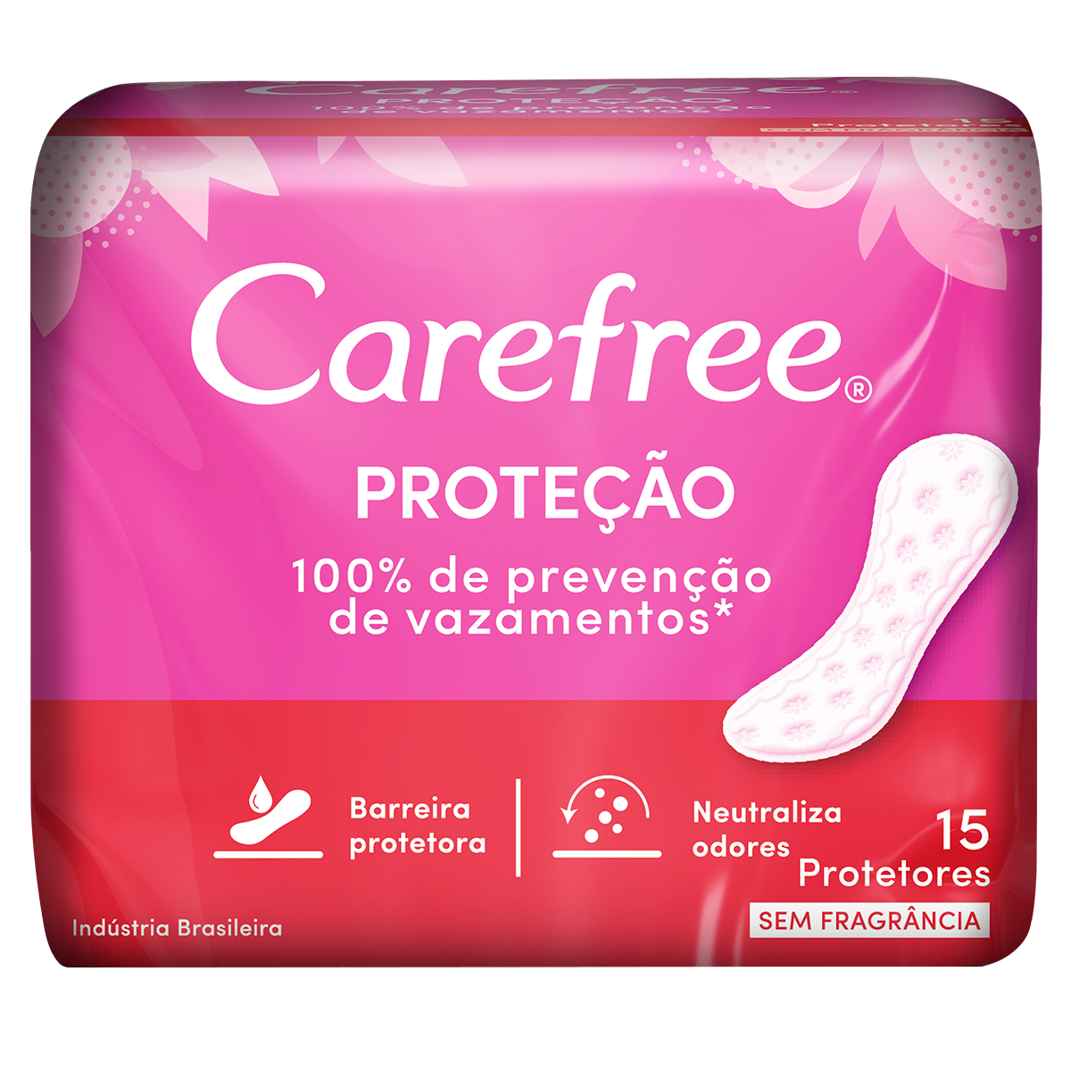 Protetor Di&aacute;rio Carefree Prote&ccedil;&atilde;o Sem Perfume C/15 Unidades