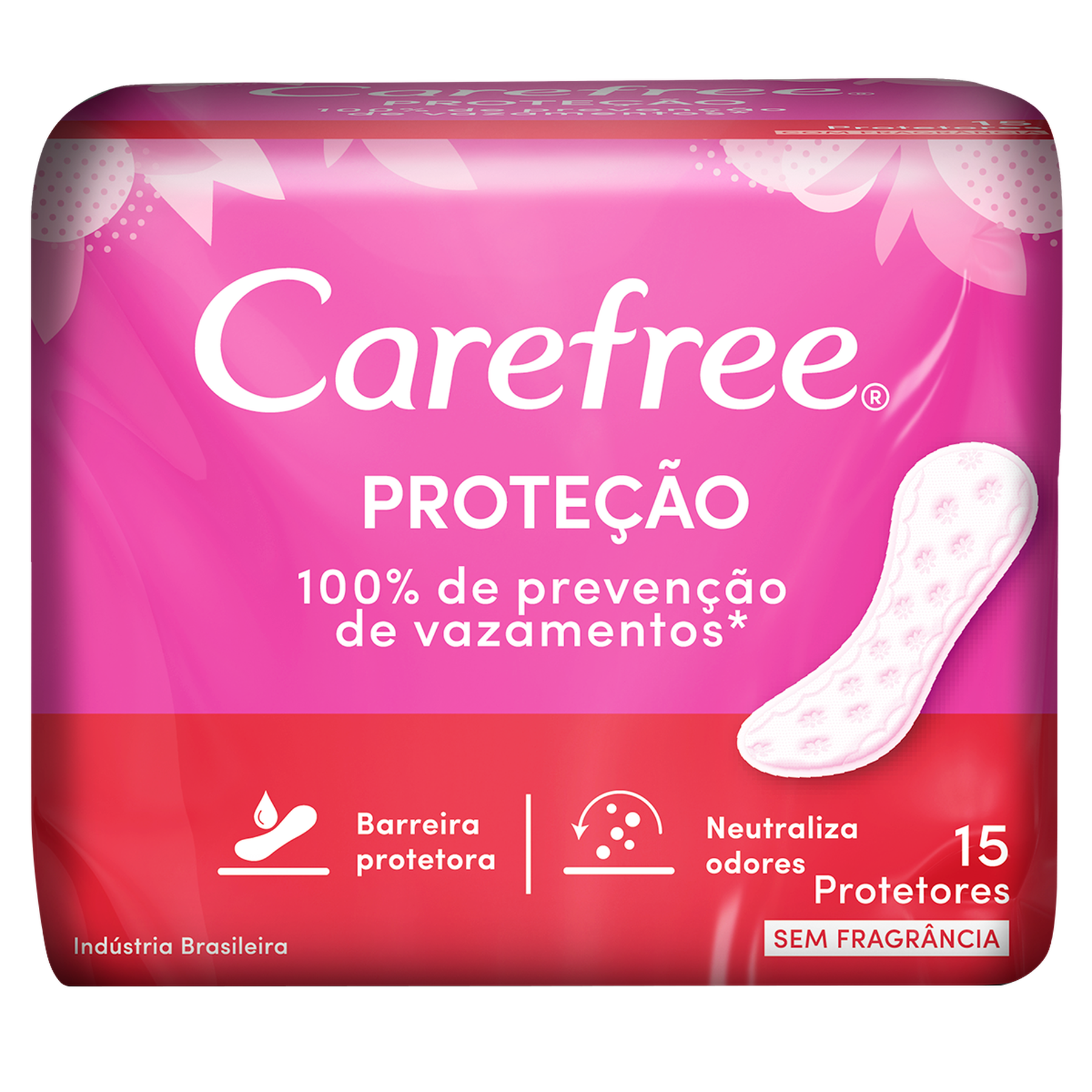 Protetor Di&aacute;rio Carefree Prote&ccedil;&atilde;o Sem Perfume C/15 Unidades