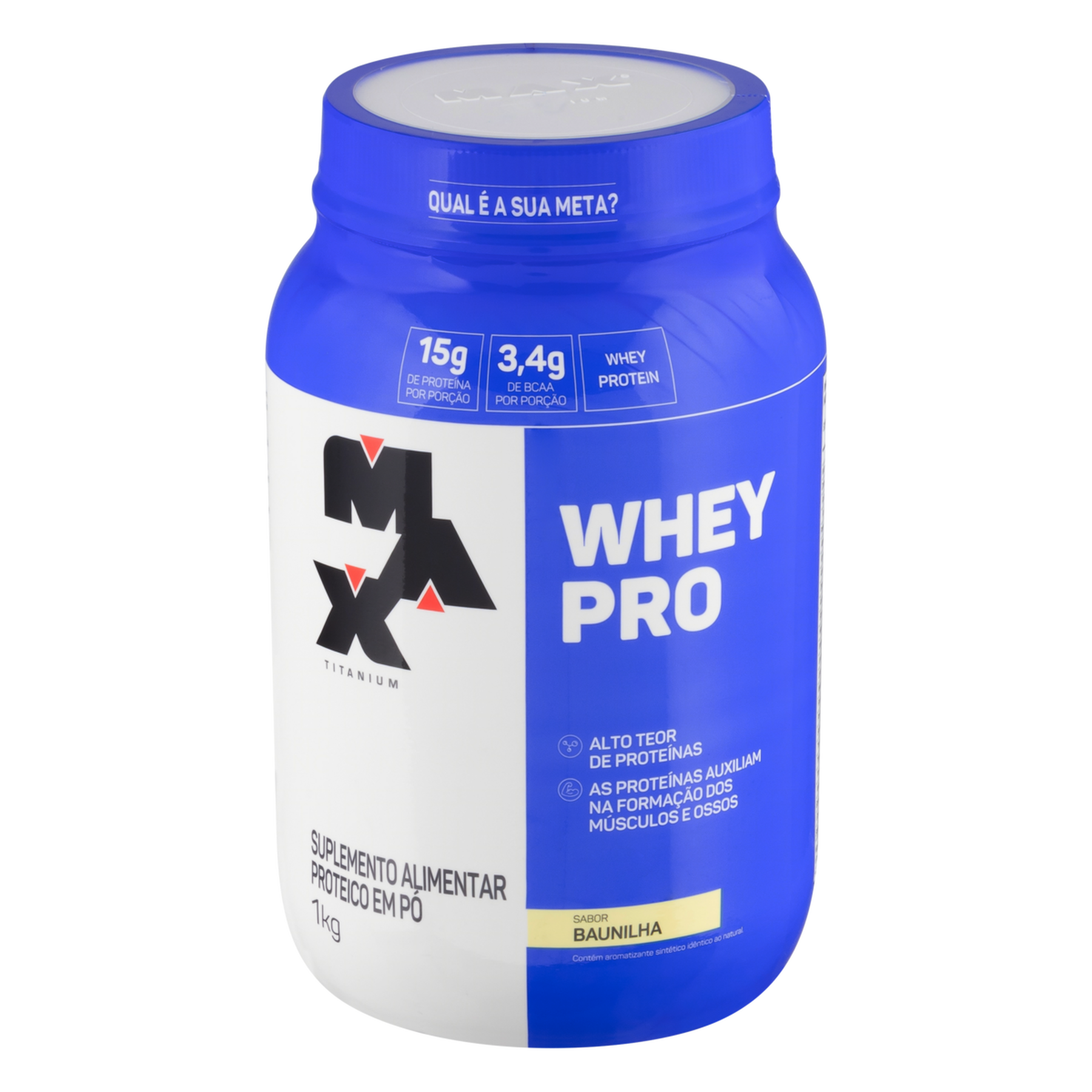 Suplemento Alimentar Proteico em P&oacute; Baunilha Whey Pro Max Titanium 1kg